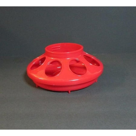Little Giant Poultry Chicken Plastic Feeder Set in red.