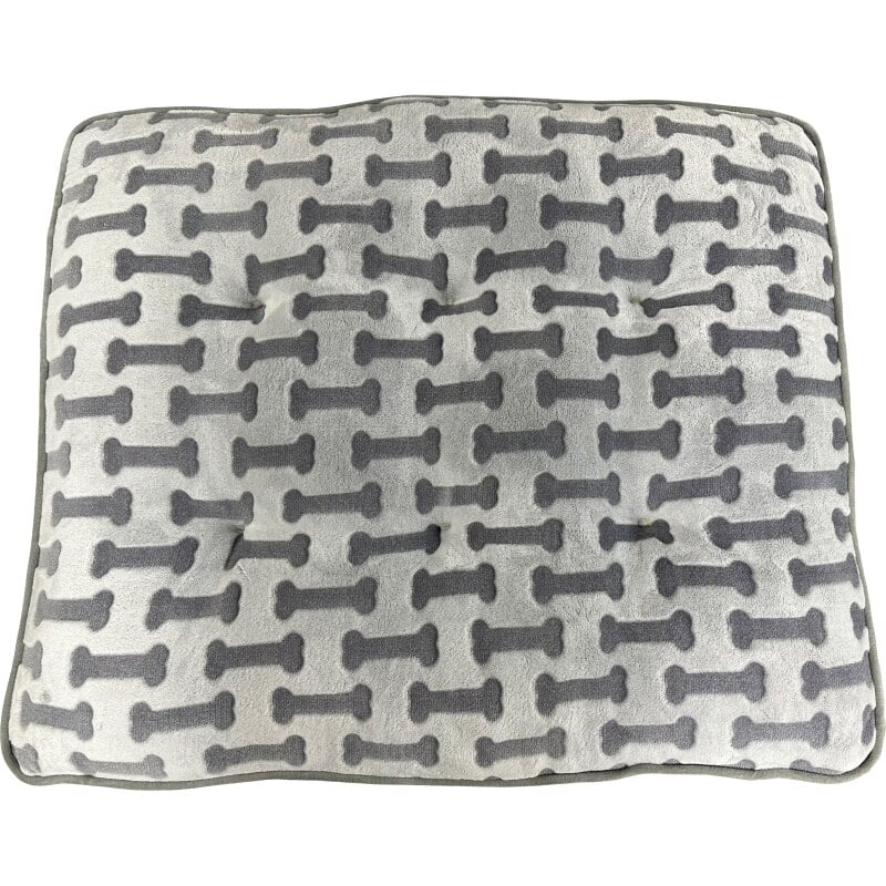 Light gray Sleep Zone Bone Print Pillow Bed, 38 inches.
