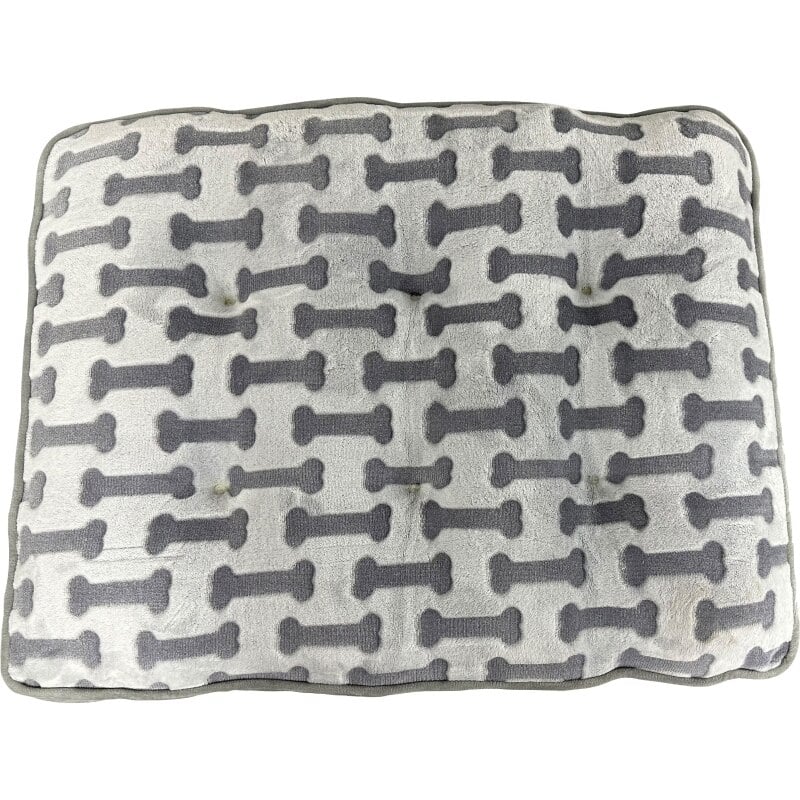 Sleep Zone Bone Print Pillow Bed in Gray, 32 inch size.