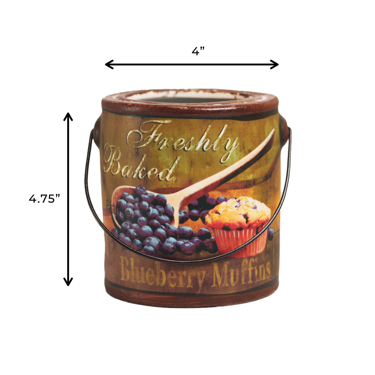 A Cheerful Giver Blueberry Muffins Farm Fresh Candle -- dimensions diagram