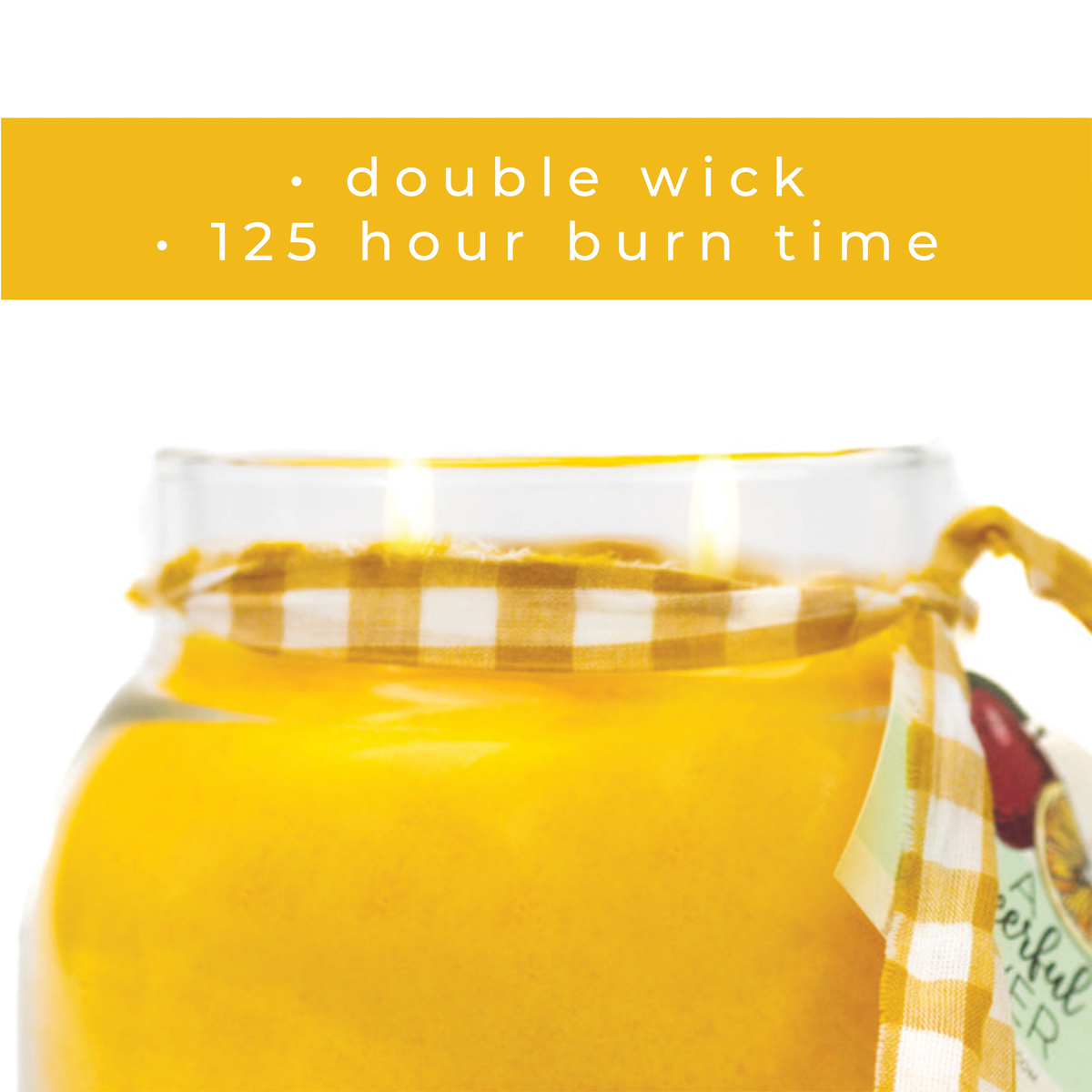 A Cheerful Giver Citrus Sunrise Keepers of the Light Jar Candle -- burn time infographic