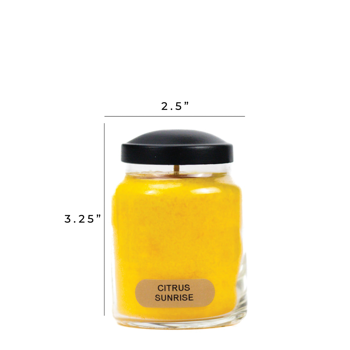 A Cheerful Giver Citrus Sunrise Keepers of the Light Jar Candle -- dimensions diagram