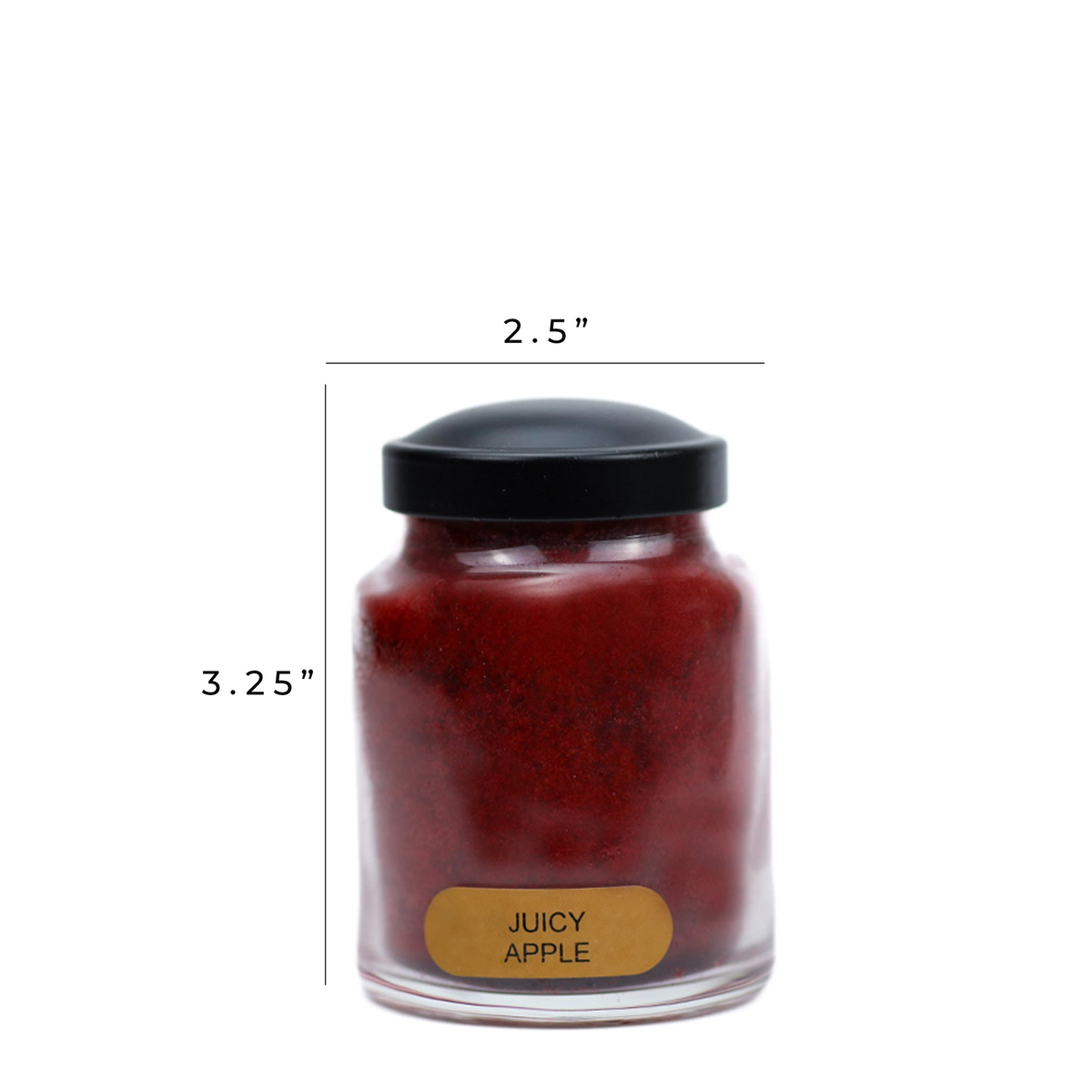 A Cheerful Giver Juicy Apple 6 oz Baby Jar Candle -- dimensions diagram