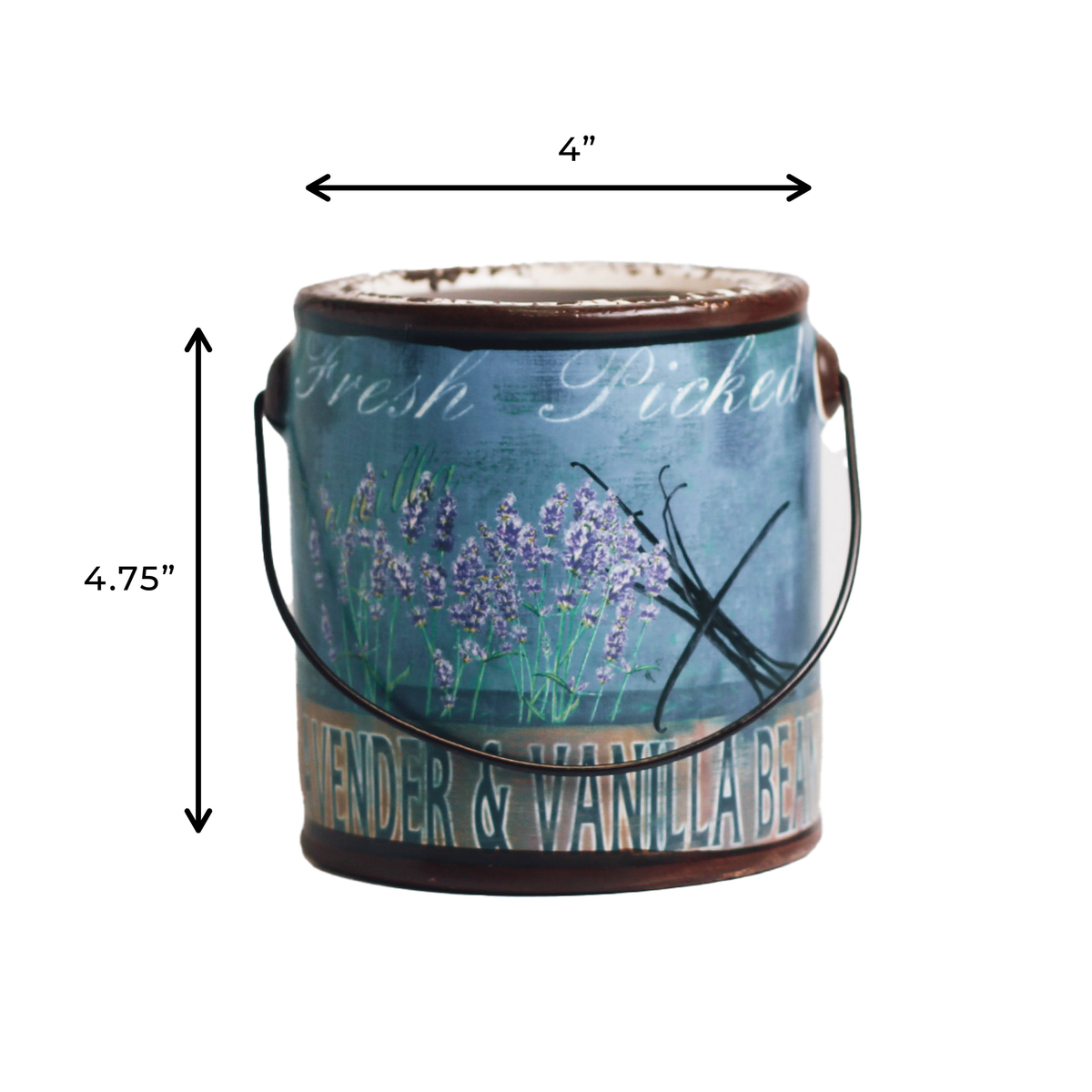 A Cheerful Giver Lavender Vanilla Farm Fresh Candle -- dimensions diagram