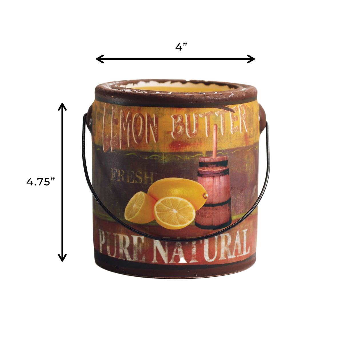 A Cheerful Giver Lemon Butter Farm Fresh Candle -- dimensions diagram