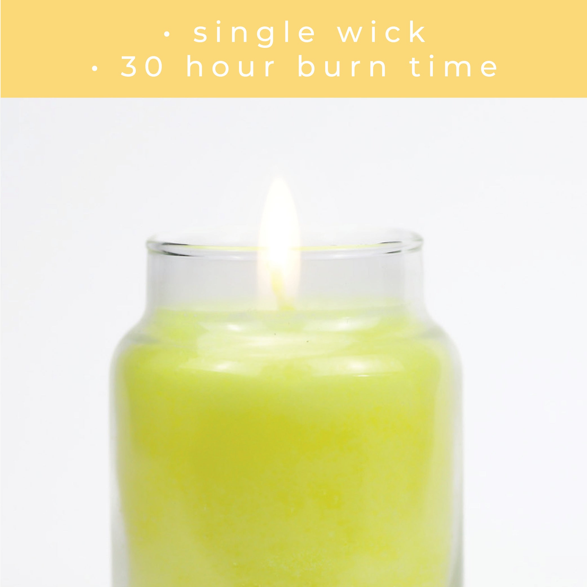 A Cheerful Giver Lemon Butter Pound Cake Keepers of the Light Jar Candle -- burn time infographic