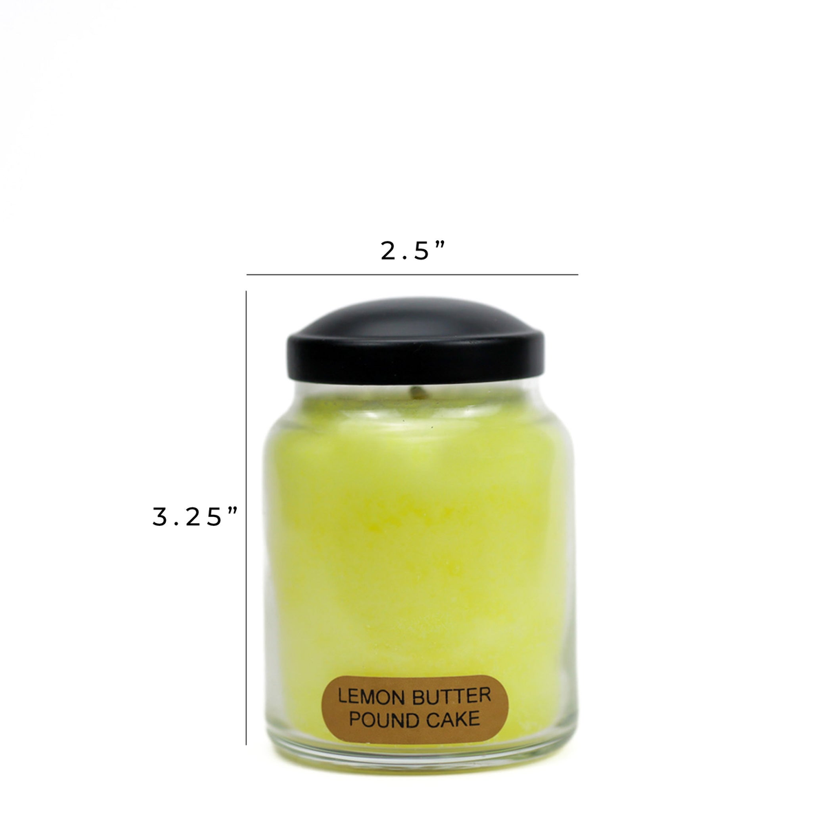 A Cheerful Giver Lemon Butter Pound Cake Keepers of the Light Jar Candle -- dimensions diagram