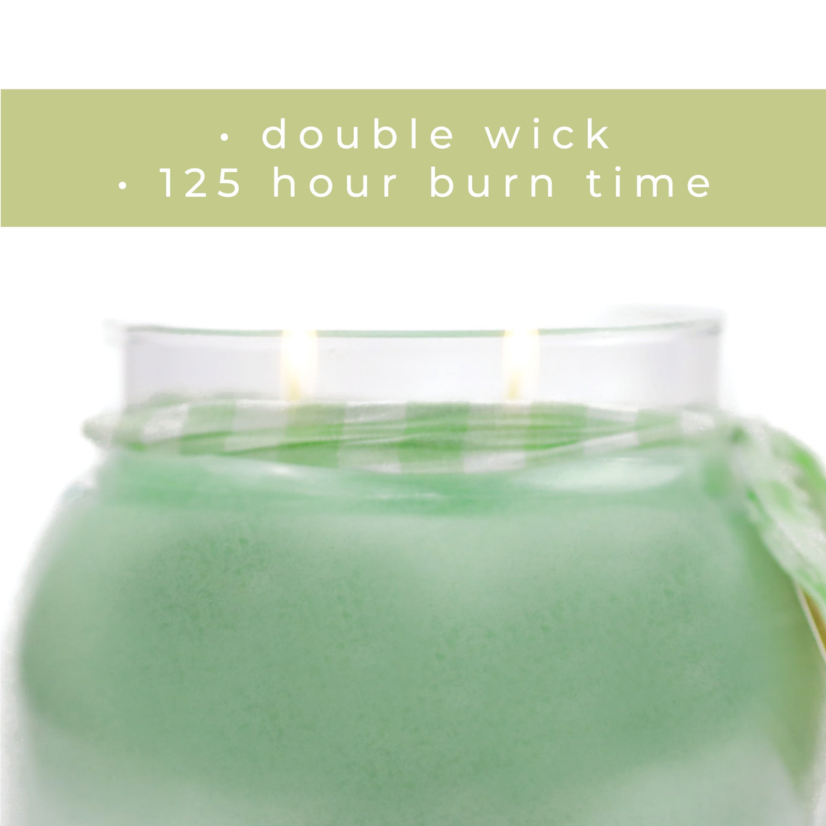 A Cheerful Giver Pistachio & Honey Keepers of the Light Jar Candle -- burn time infographic