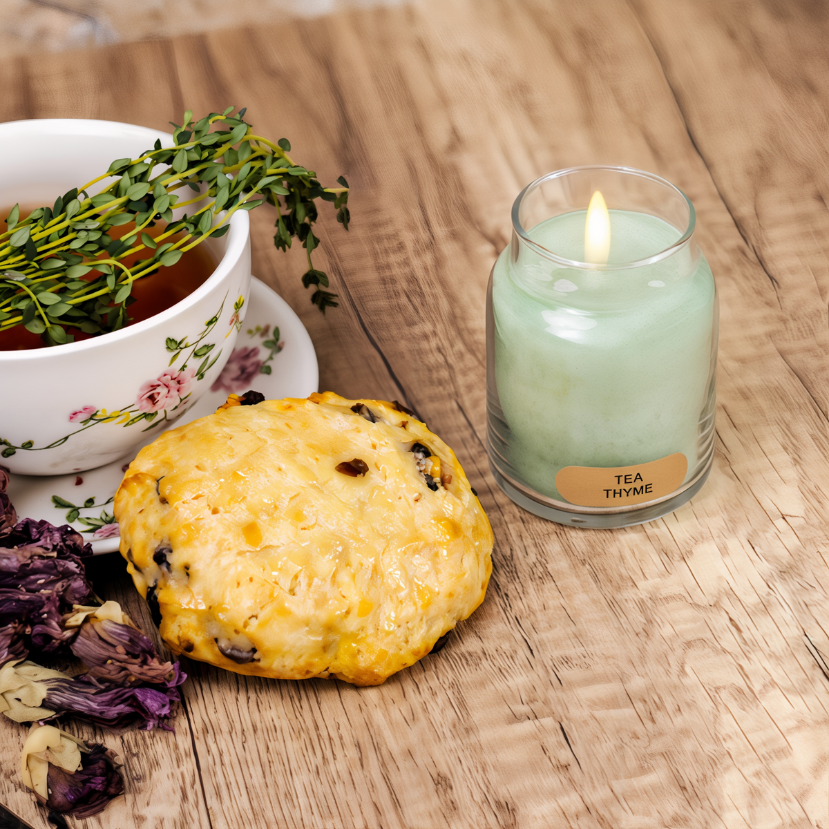 A Cheerful Giver Tea Thyme 6 oz Baby Candle -- lifestyle