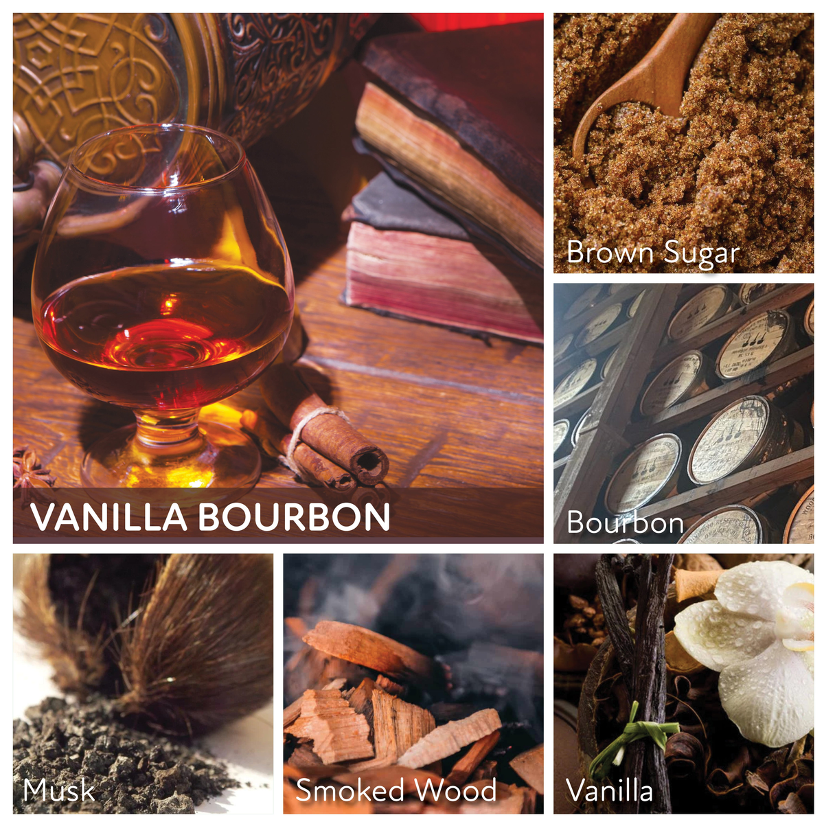 A Cheerful Giver Vanilla Bourbon 6 oz Baby Jar Candle -- scent notes panel