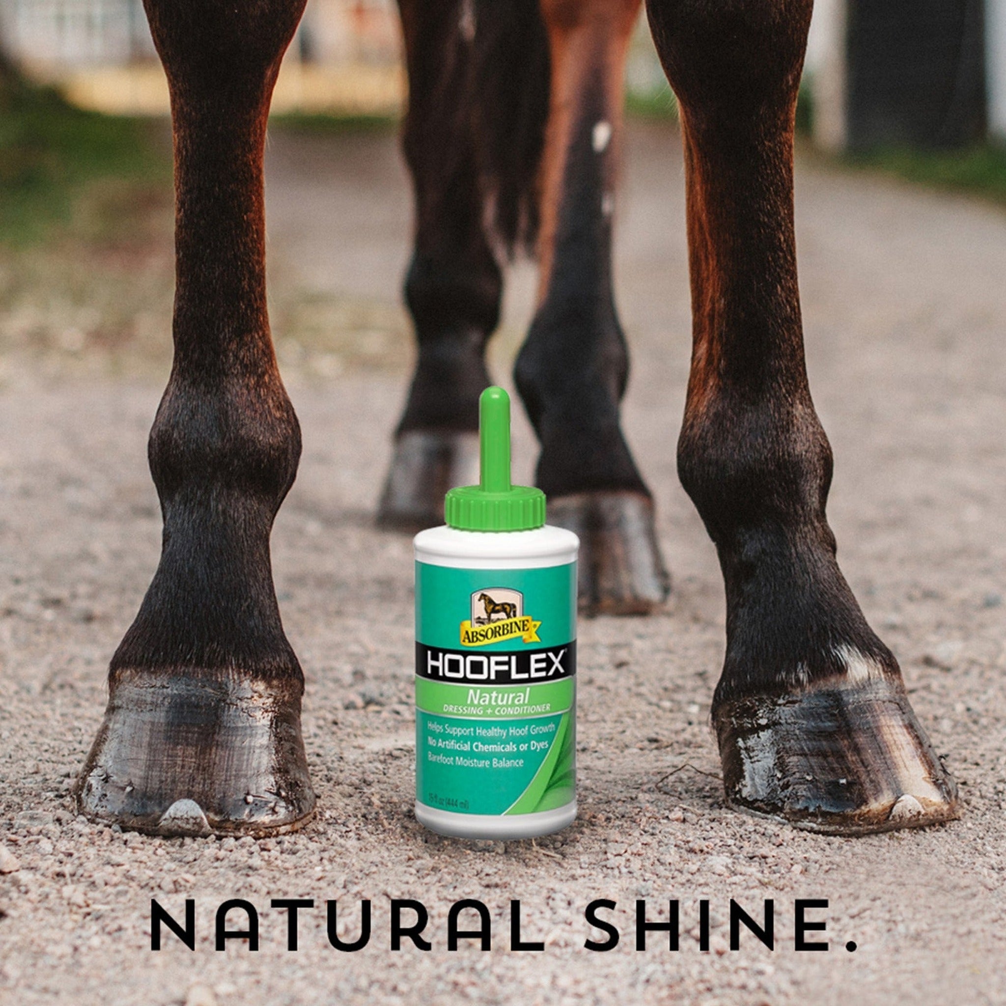 Absorbine Hooflex natural dressing and conditioner, natural shine on healthy hooves