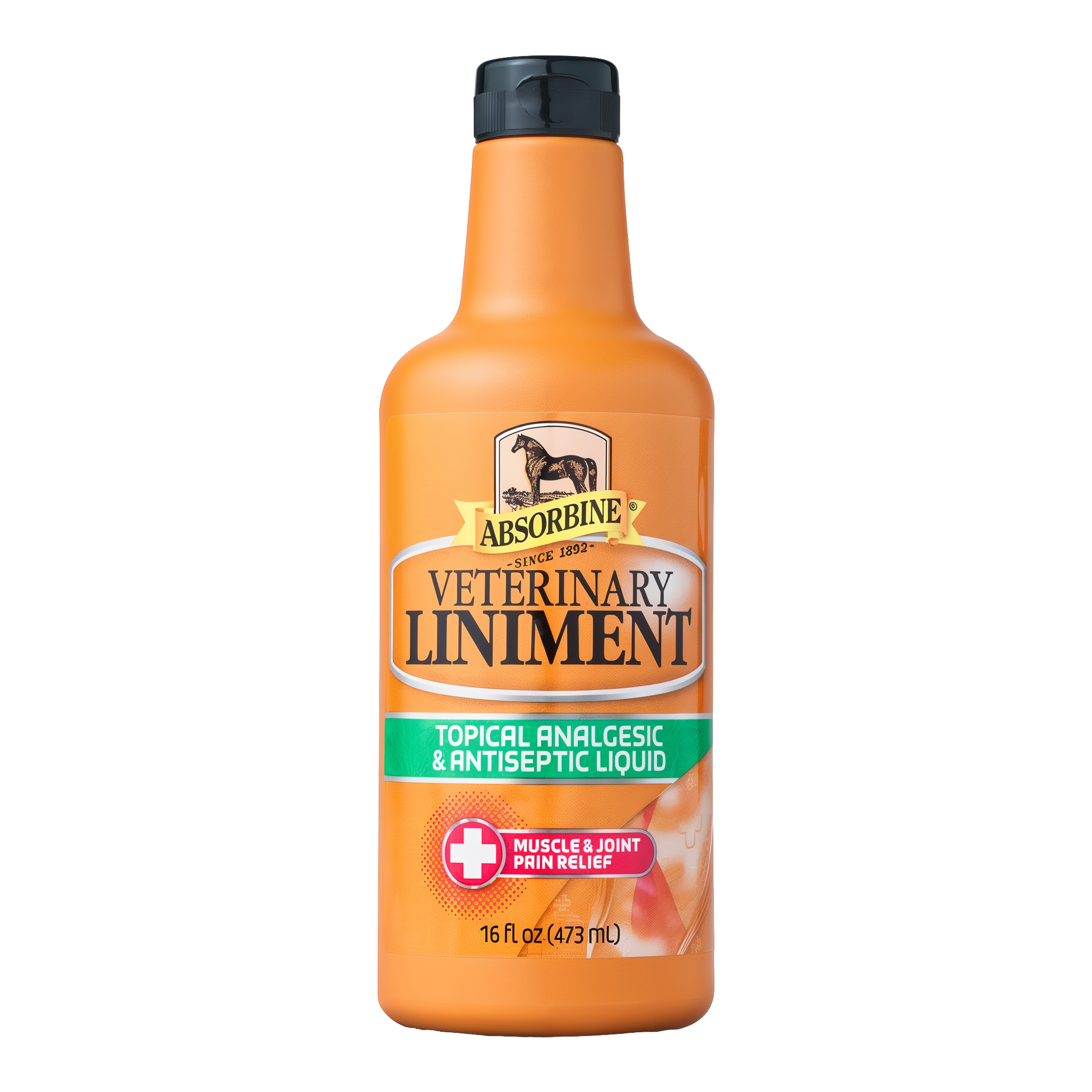 Absorbine Veterinary Liniment topical analgesic, 16 oz bottle front