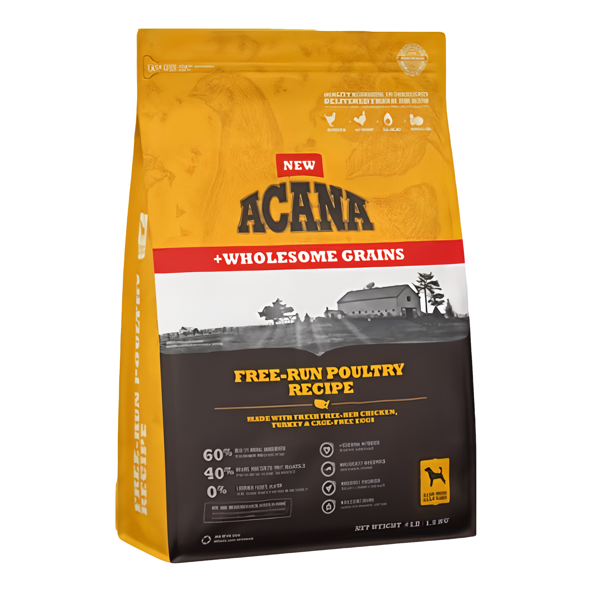 ACANA Wholesome Grains Free-Run Poultry dry dog food, 4 lb bag
