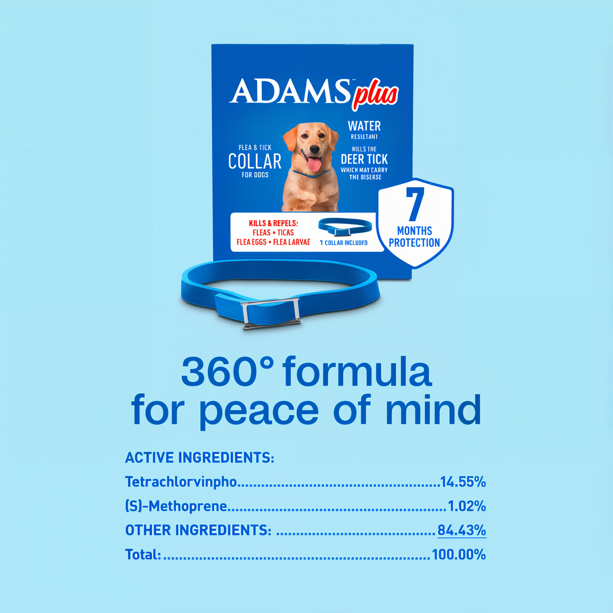 360 formula for peace of mind with active ingredients tetrachlorvinphos and S-methoprene