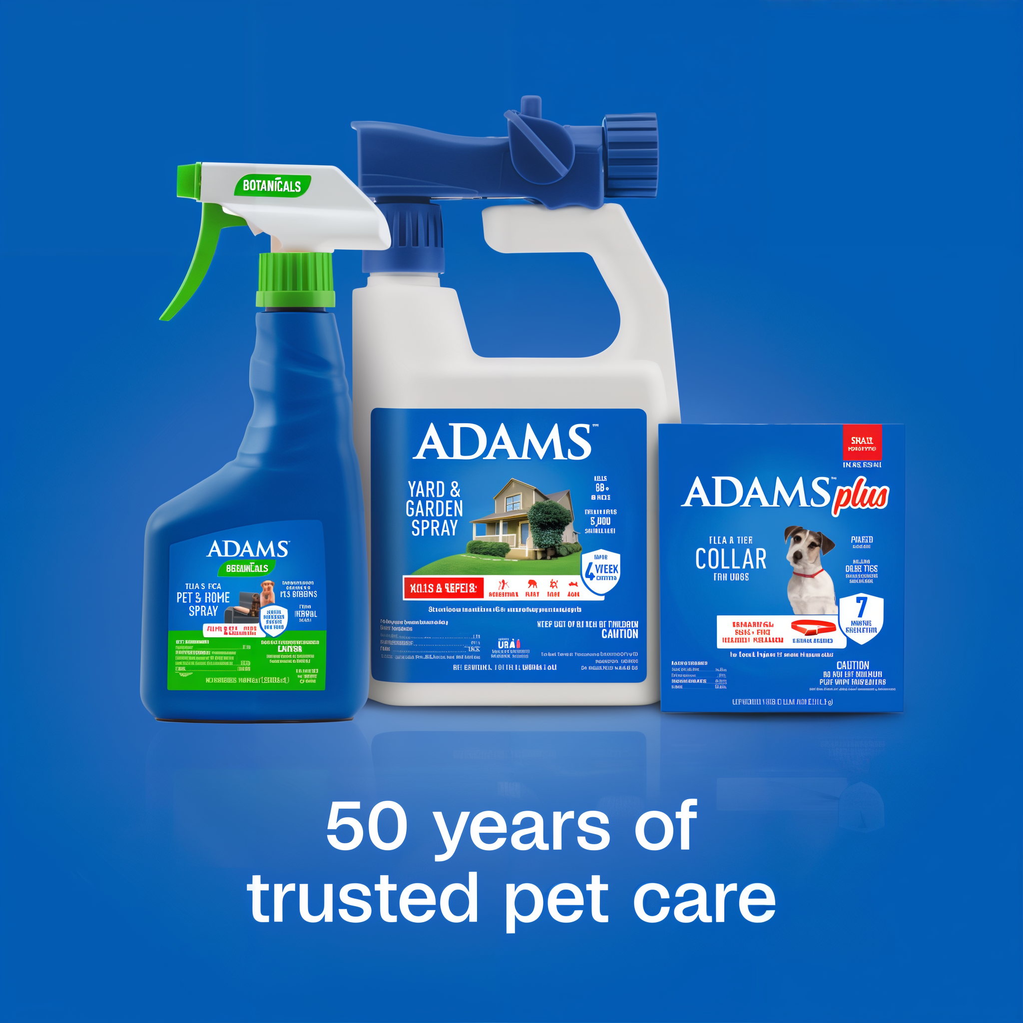 Adams 50 years of trusted pet care product family
