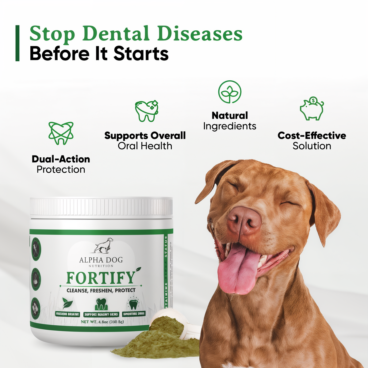 Alpha Dog Nutrition Fortify Dental Powder for Dogs 4.6 oz -- other