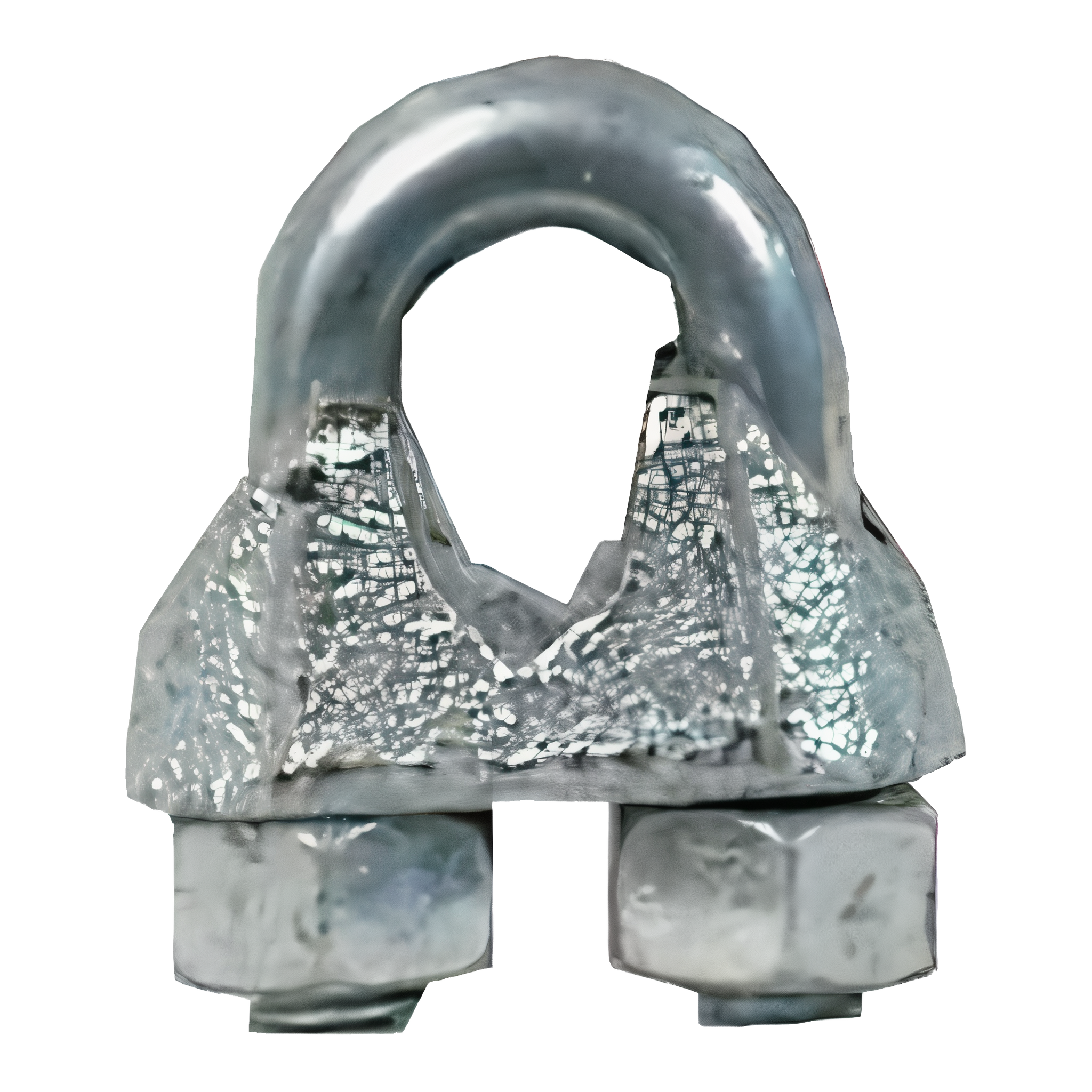 Campbell Electrogalvanized Malleable Iron Wire Rope Clip, 1/4 inch size.
