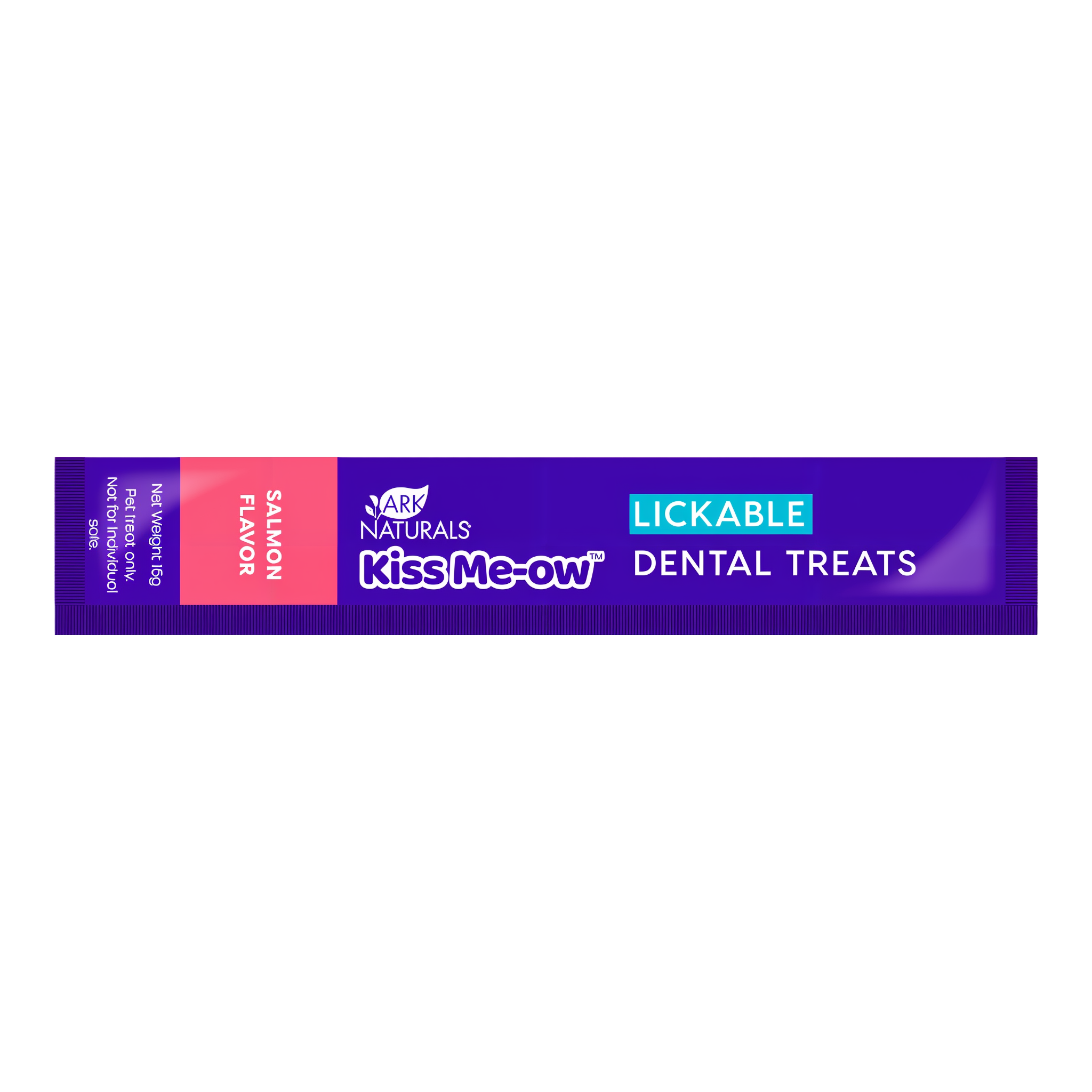 Single salmon flavor lickable dental treat tube