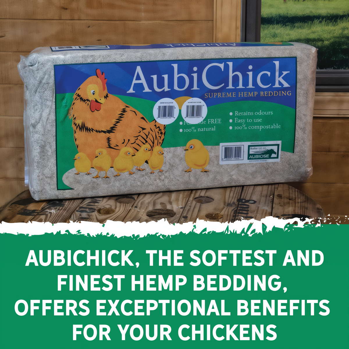 Aubiose AubiChick Supreme Hemp Bedding 22 lb -- lifestyle