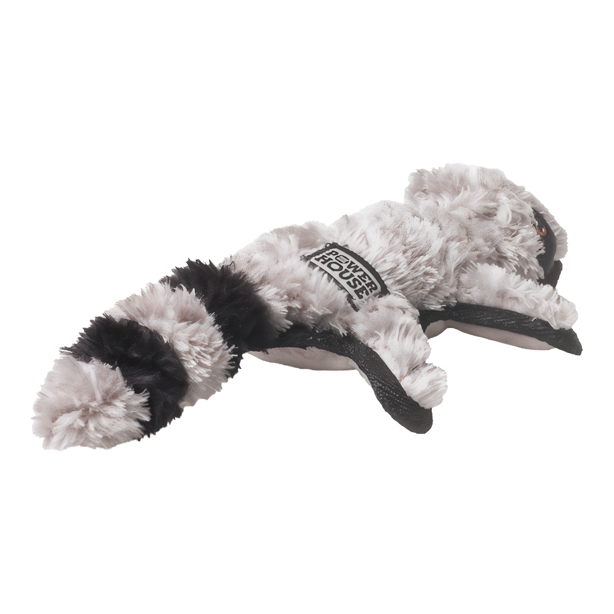 Mini raccoon plush toy with reinforced stitching