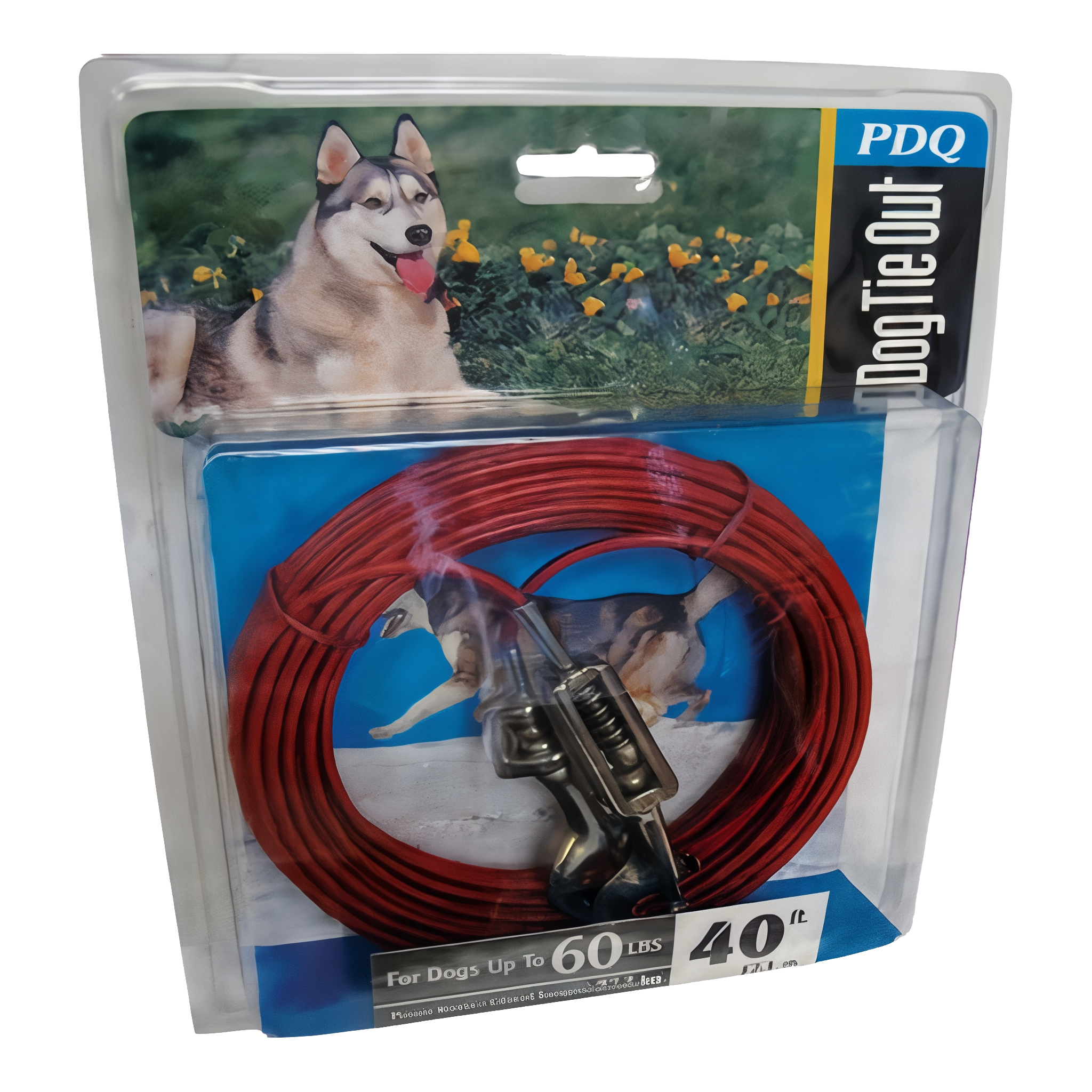 Boss Pet PDQ Red Vinyl Coated Cable Dog Tie Out - 40 foot length