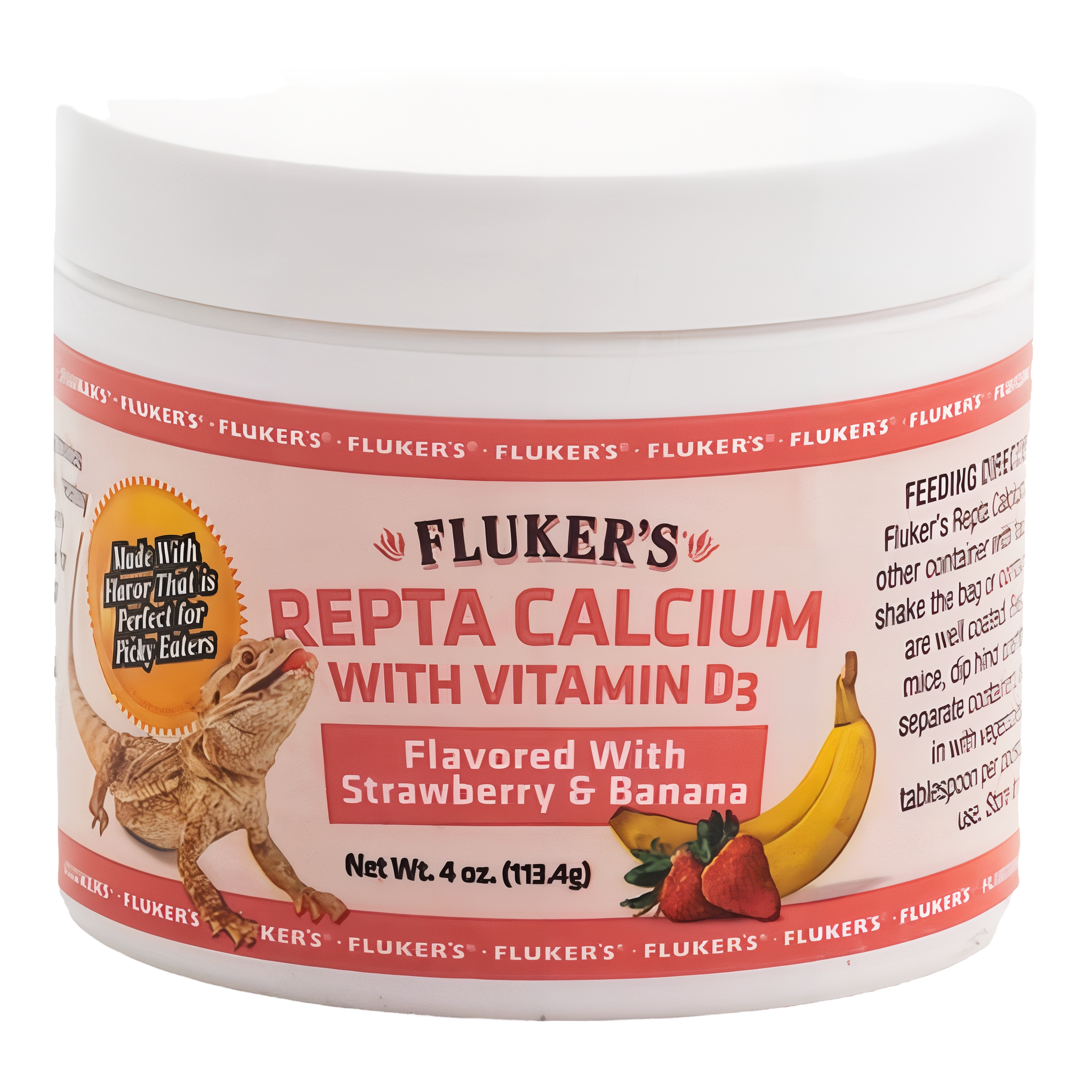 Fluker's Strawberry Banana Flavored Repta Calcium with D3