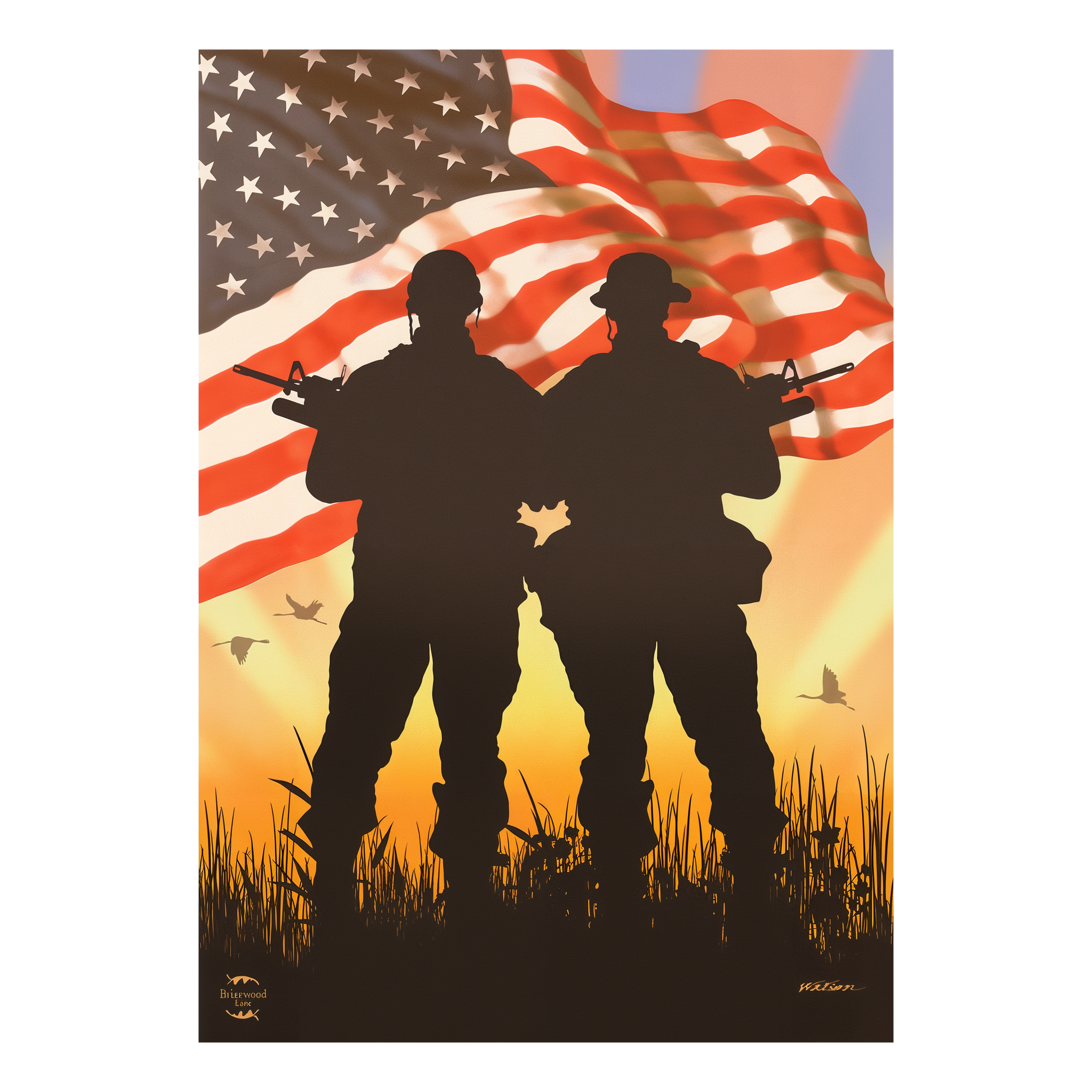 Briarwood Lane American Heroes Patriotic Garden Flag -- detail view