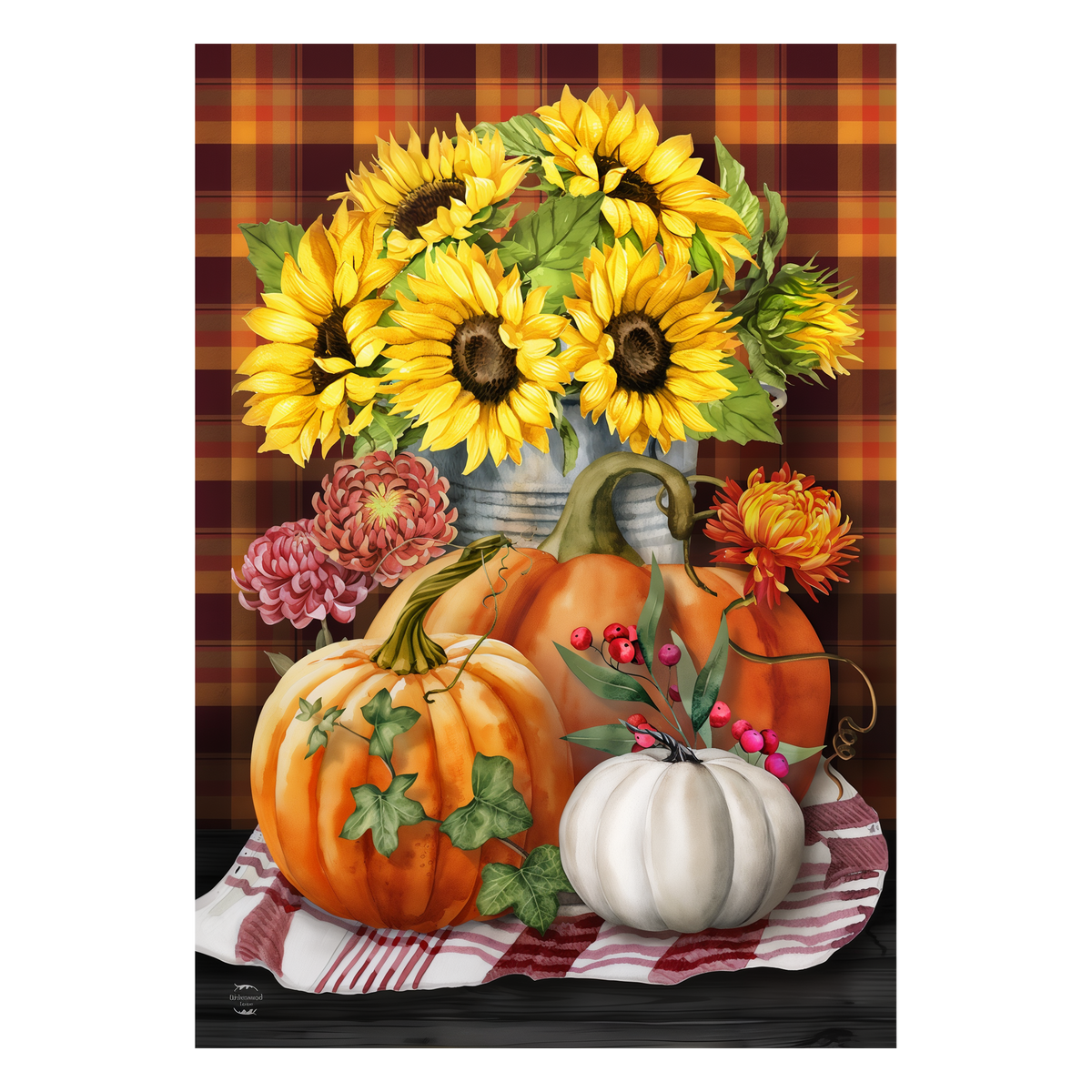 Briarwood Lane Autumn Arrangement Garden Flag -- artwork detail view