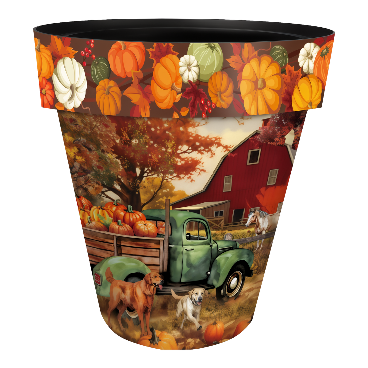 Briarwood Lane Autumn Farm Large Planter -- 15" x 15" x 14"