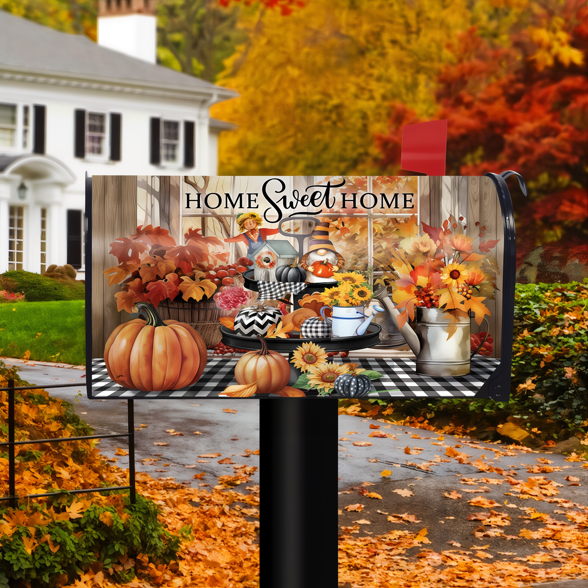 Briarwood Lane Autumn Memories Mailbox Cover -- mailbox cover displayed outdoors