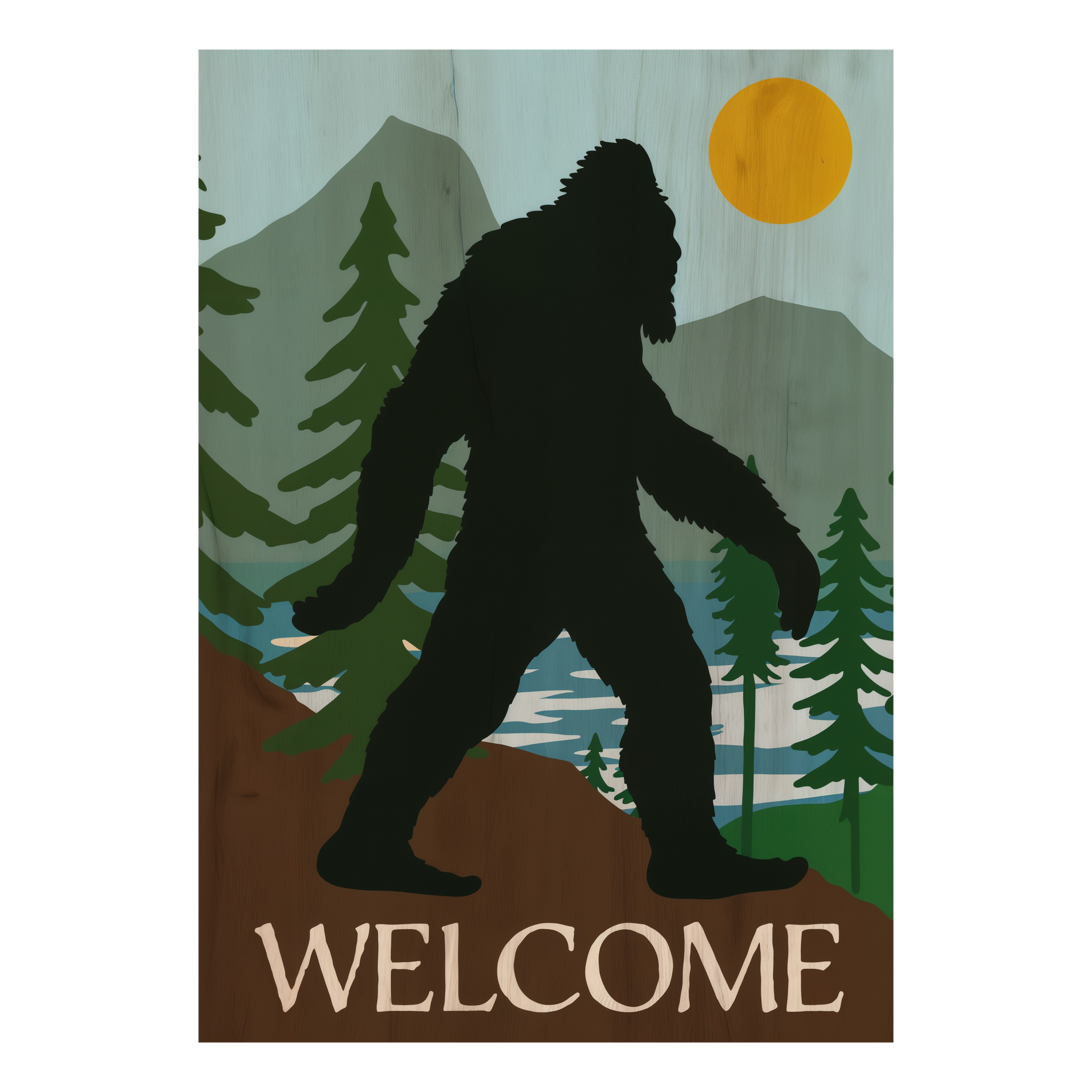 Briarwood Lane Bigfoot Welcome Garden Flag -- detail view