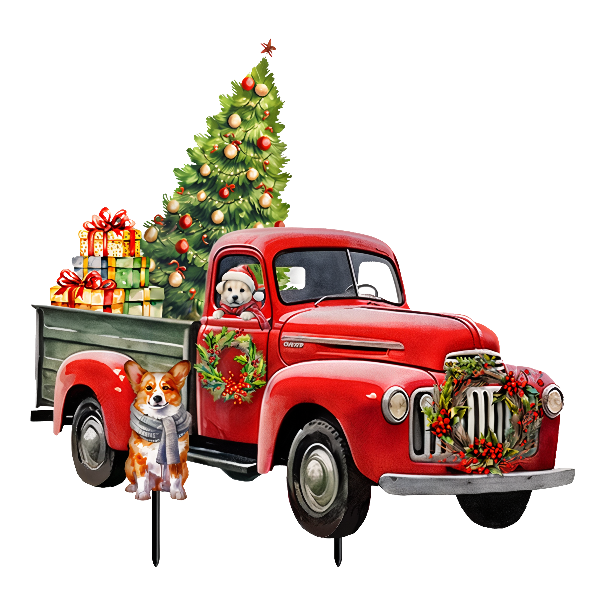 Briarwood Lane Christmas Country Metal Art -- 30" (including 8" stakes) x 13"