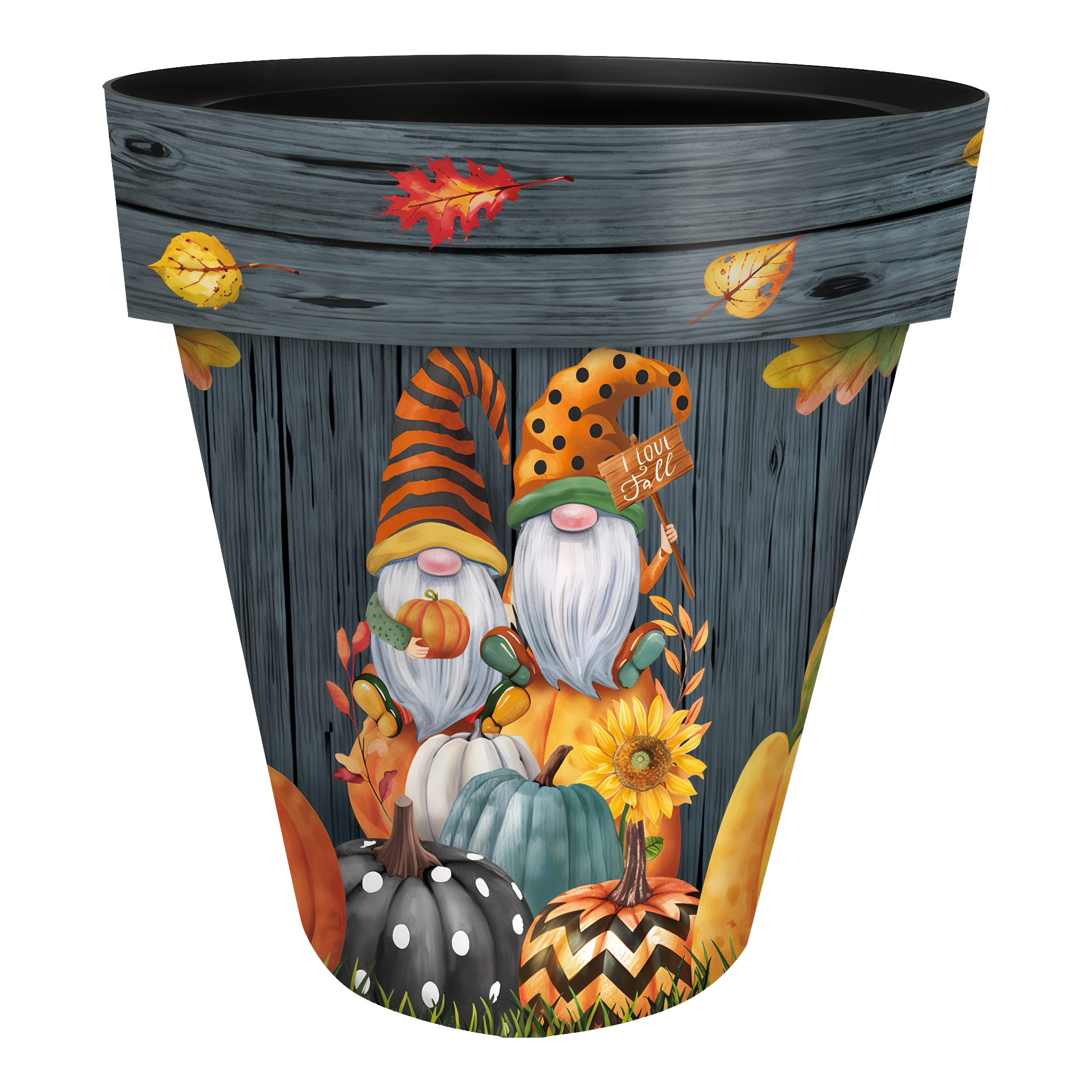 Briarwood Lane Fall Gnomes Large Planter -- 15" x 15" x 14"