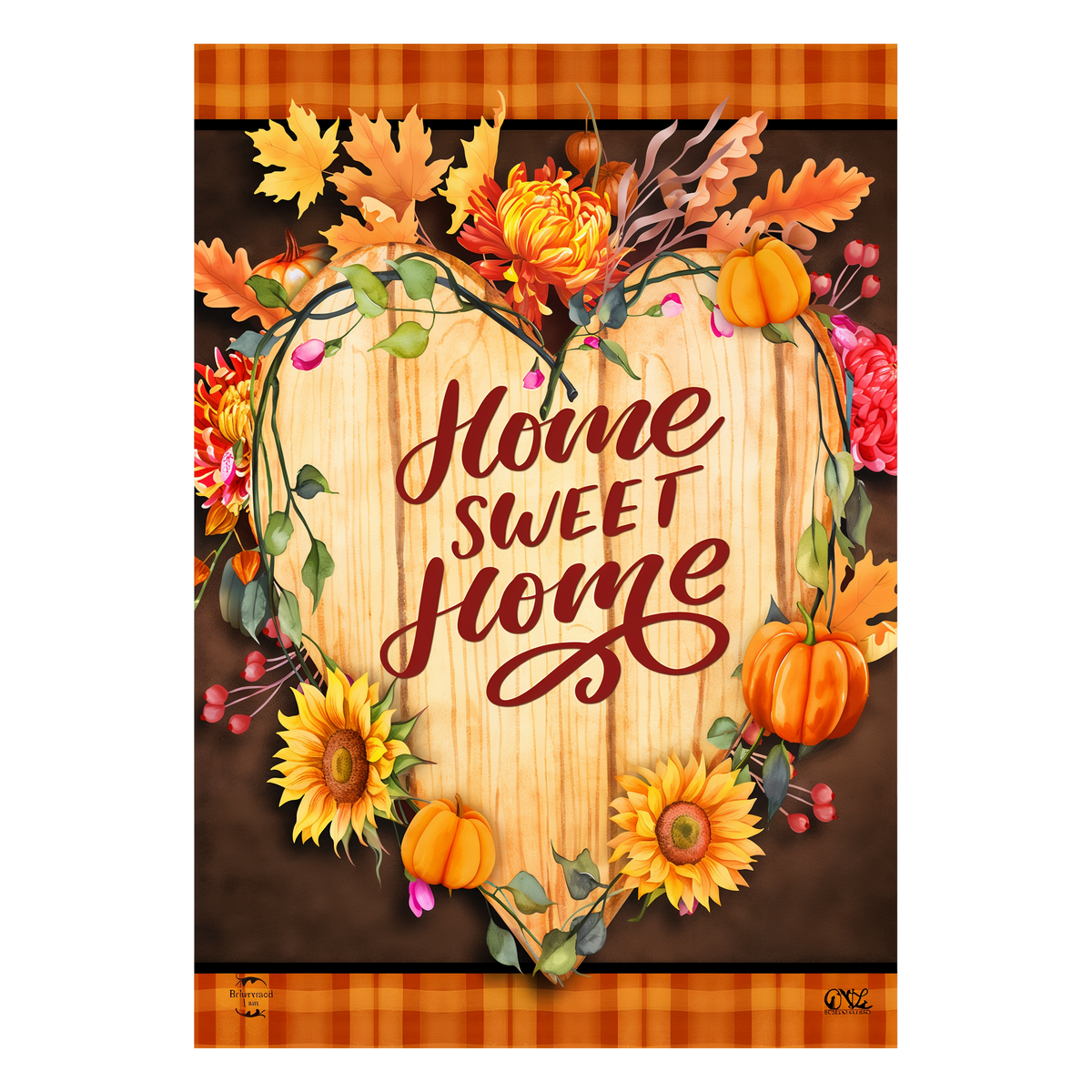Briarwood Lane Fall Home Sweet Home House Flag -- artwork detail view