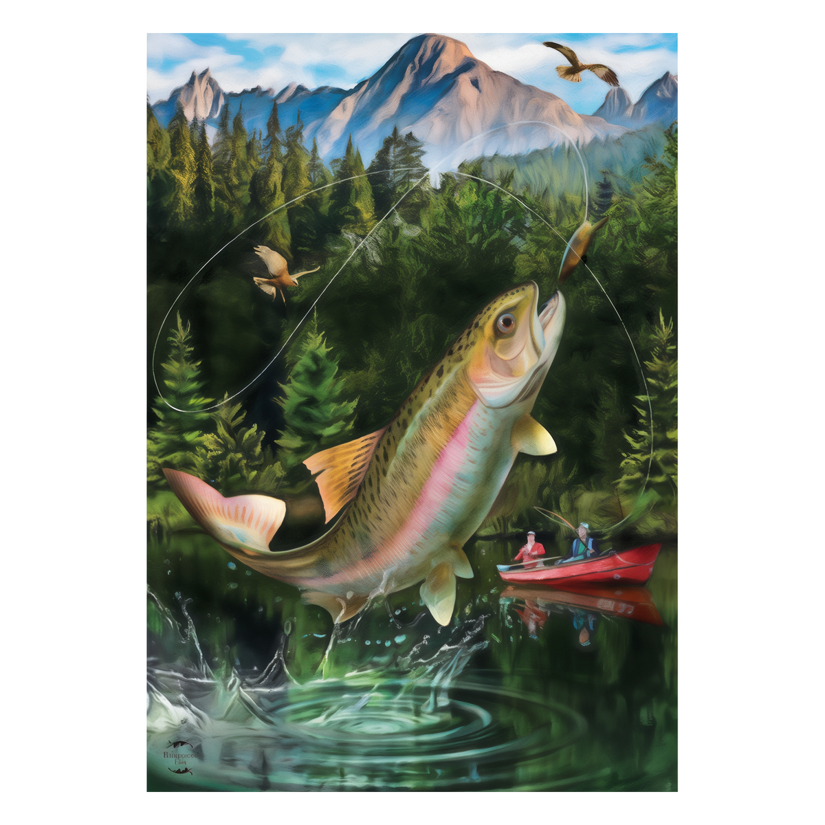 Briarwood Lane Gone Fishing Garden Flag -- artwork detail view