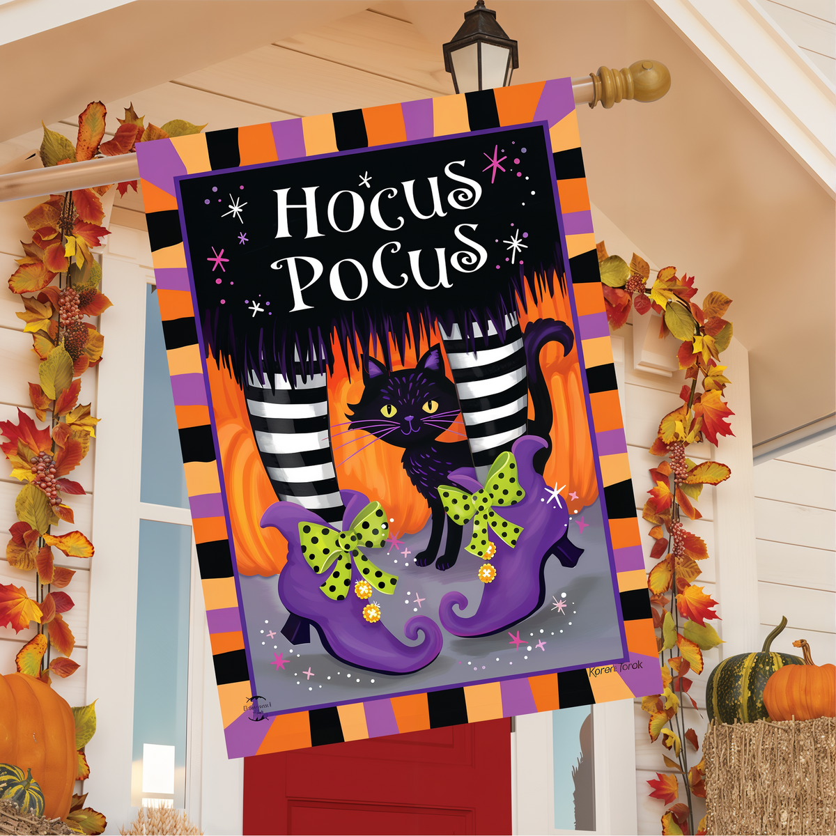 Briarwood Lane Hocus Pocus Flag House Flag -- house flag displayed outdoors