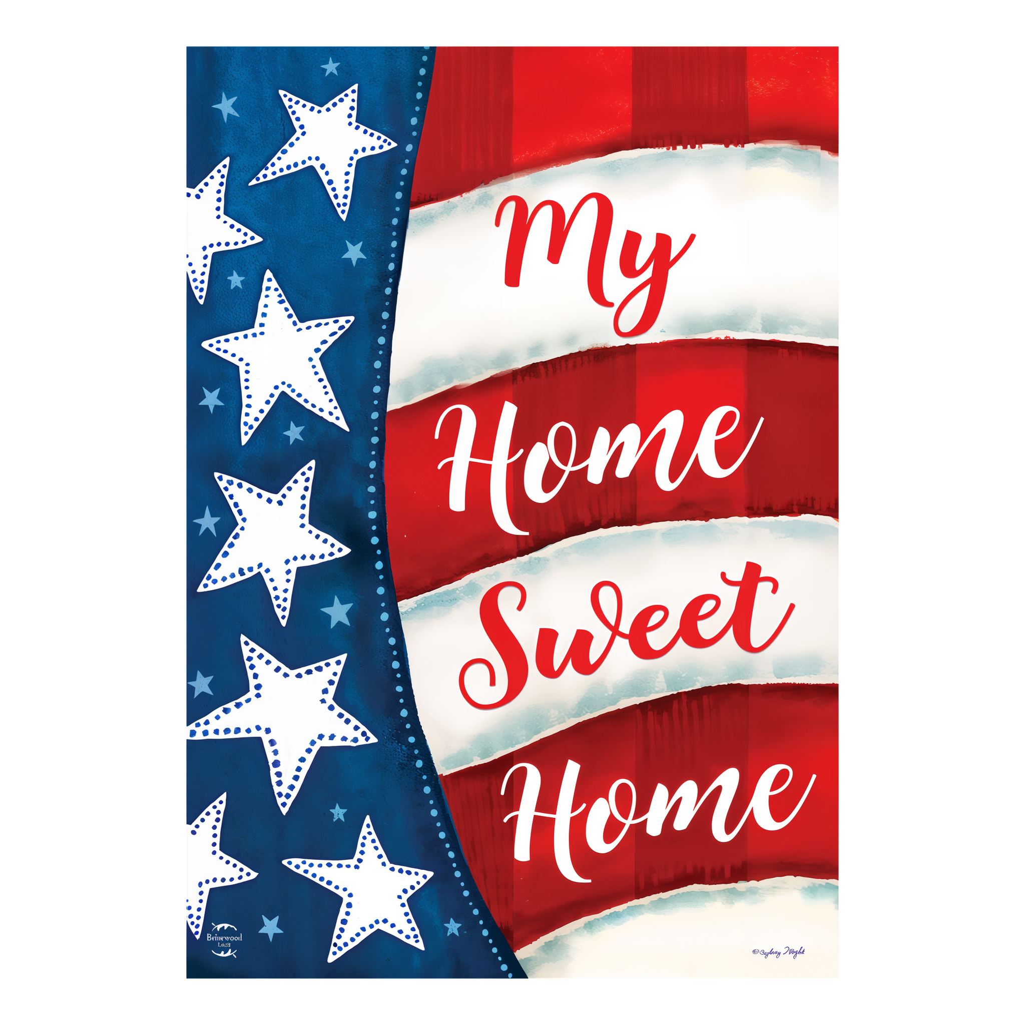 Briarwood Lane My Home Sweet Home Double-Sided House Flag -- detail view
