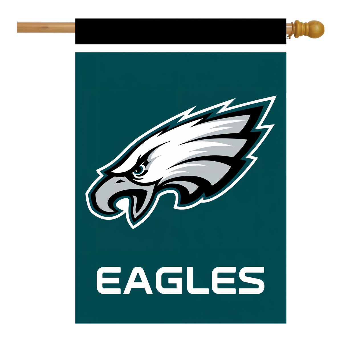 Briarwood Lane Philadelphia Eagles NFL Licensed House Flag -- house flag shown on a house flag pole