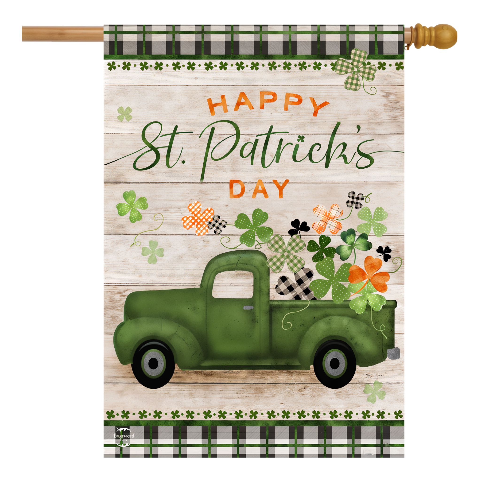 Briarwood Lane St. Pat's Pickup Holiday House Flag -- 28" x 40"