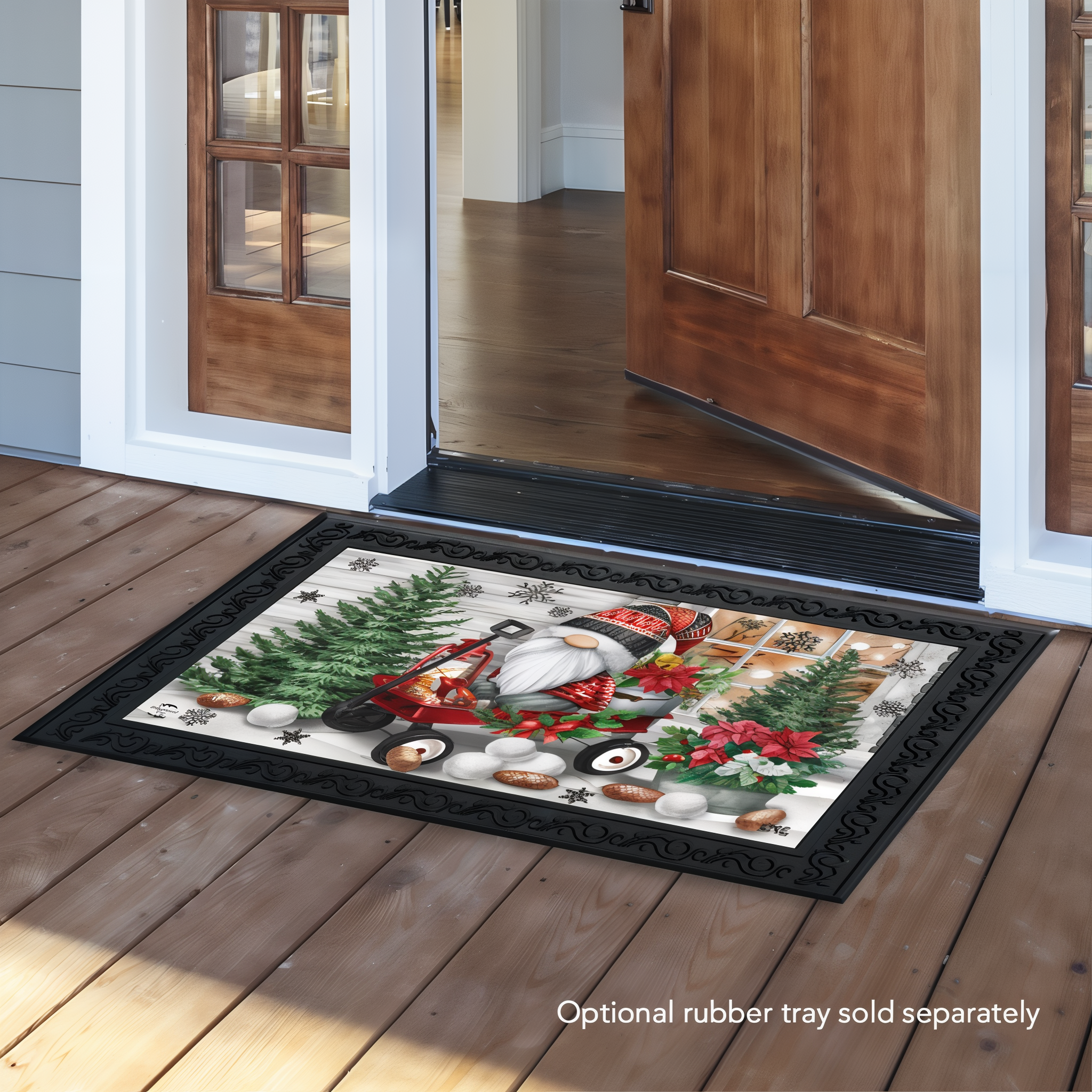 Briarwood Lane Wagon Gnome Doormat -- detail view