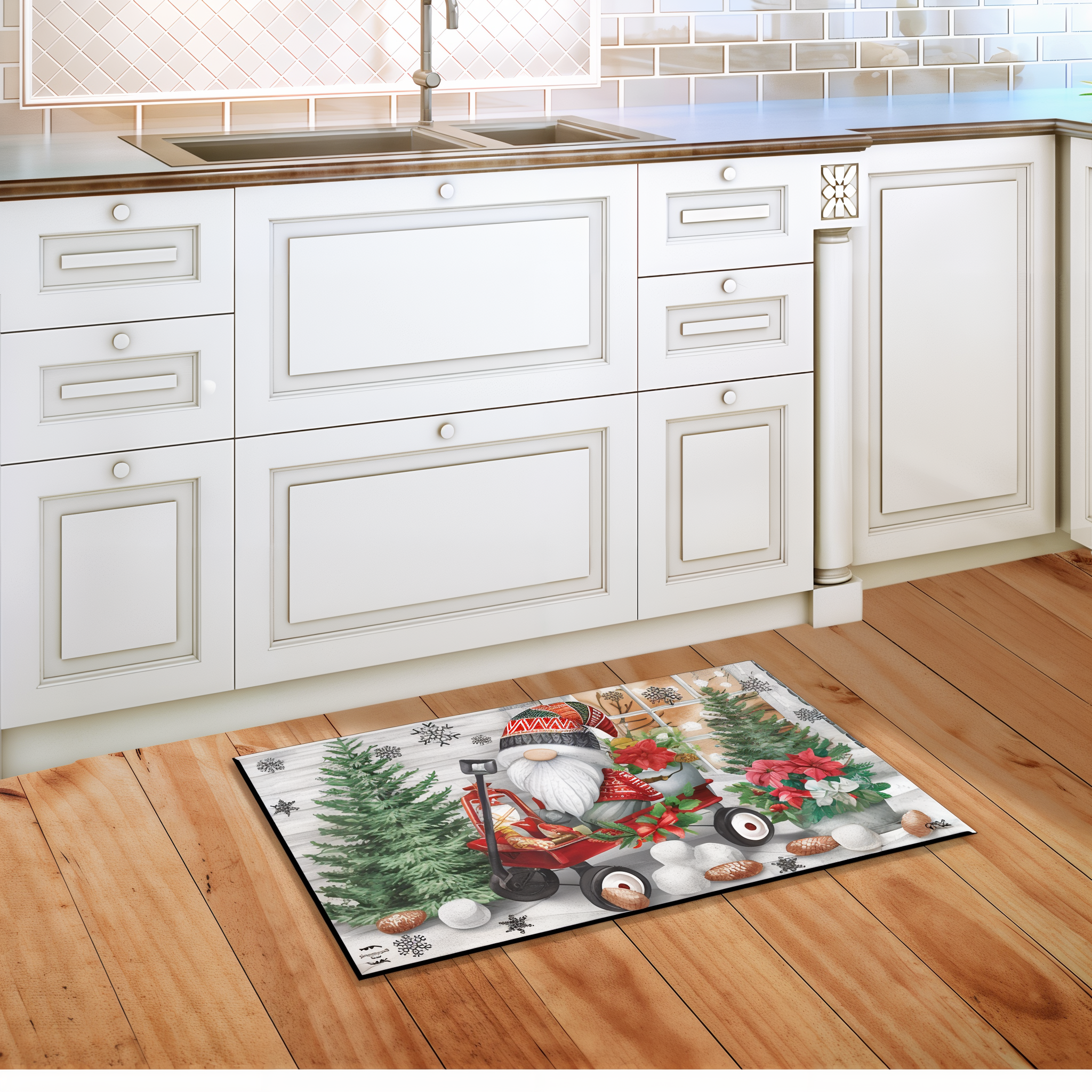 Briarwood Lane Wagon Gnome Doormat -- detail view