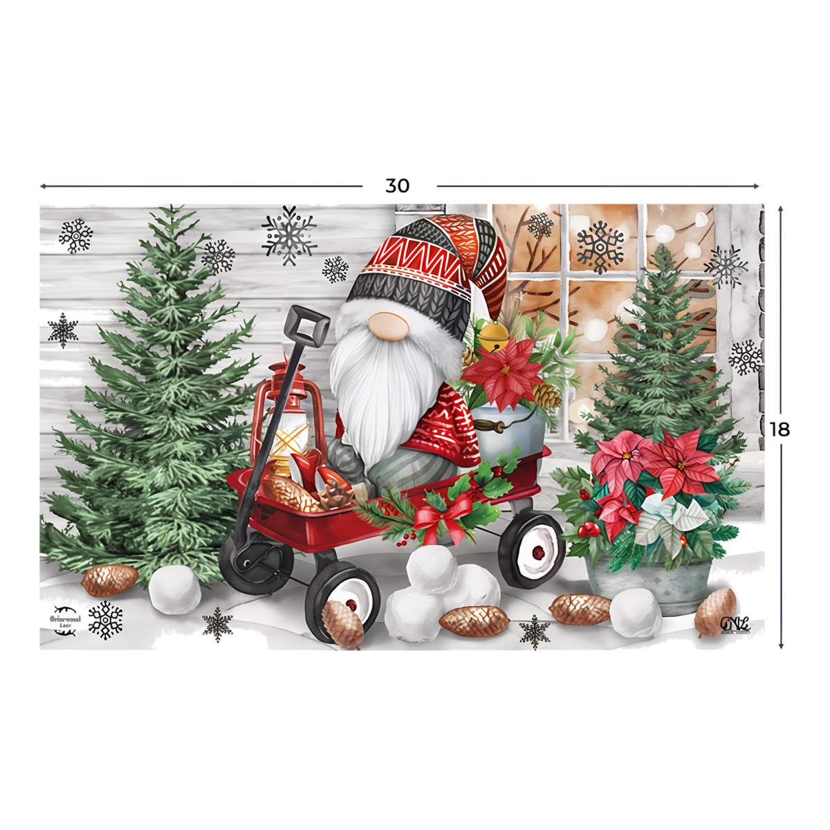 Briarwood Lane Wagon Gnome Doormat -- alternate view