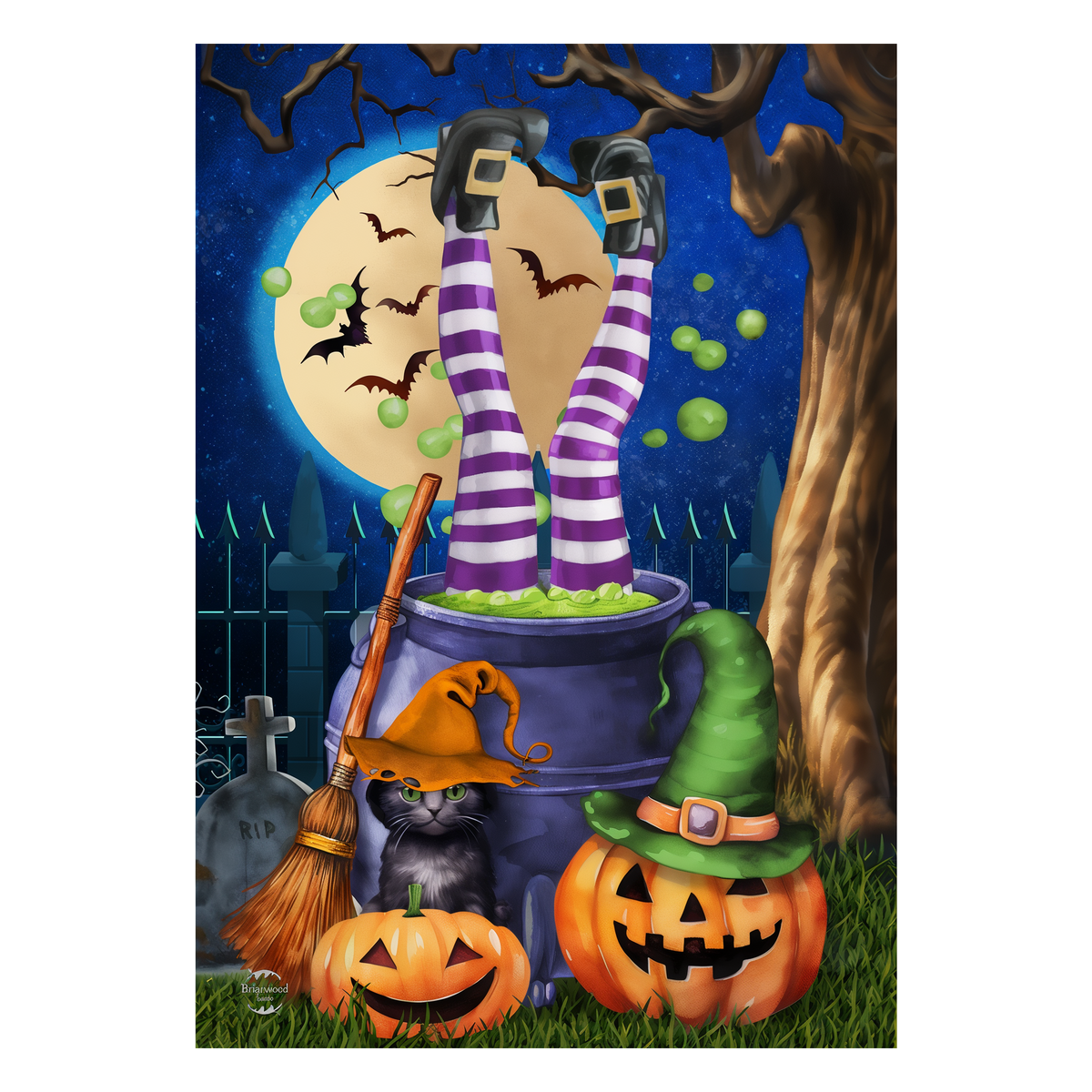 Briarwood Lane Witches Brew Garden Flag -- artwork detail view