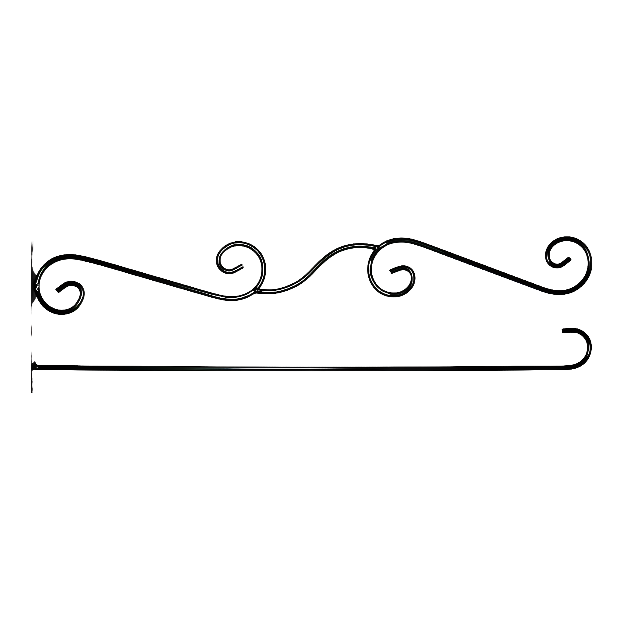 Briarwood Lane Wrought Iron Scroll Garden Flag Holder Wall Bracket -- 15" x 4"