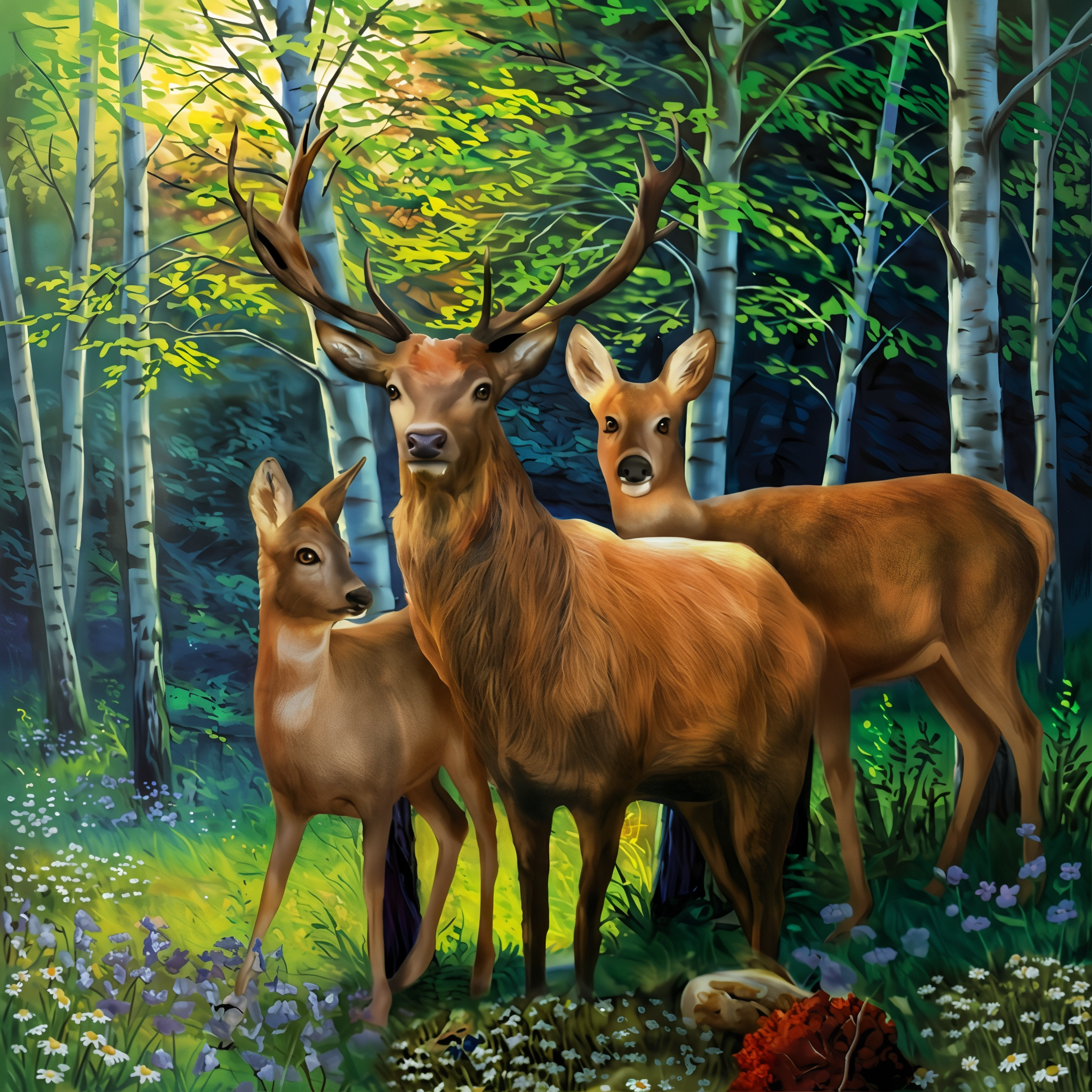 Briarwood Lane Deer Family House Flag