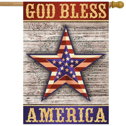 Briarwood Lane God Bless America Star Patriotic House Outdoor Flag