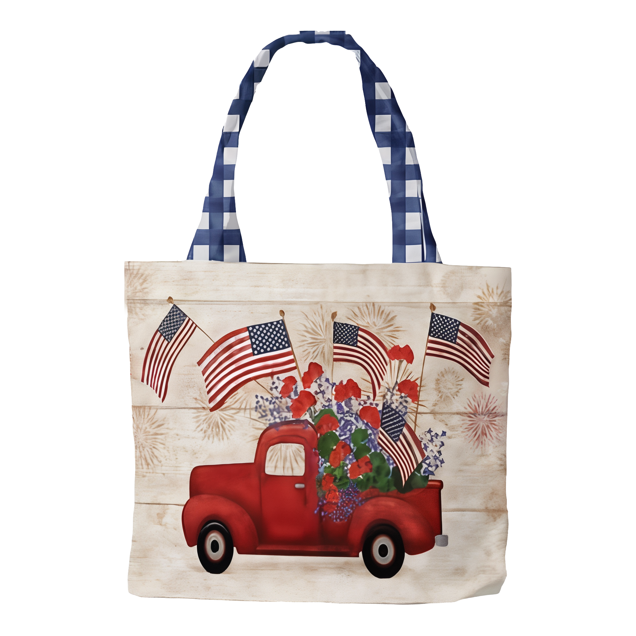 Briarwood Lane Stars And Stripes Truck Patriotic Canvas Tote Bag