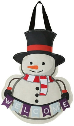 Briarwood Lane Winter Snowman Burlap Door Hanger