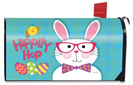 Hippity Hop Bunny Easter Magnetic Mailbox Cover