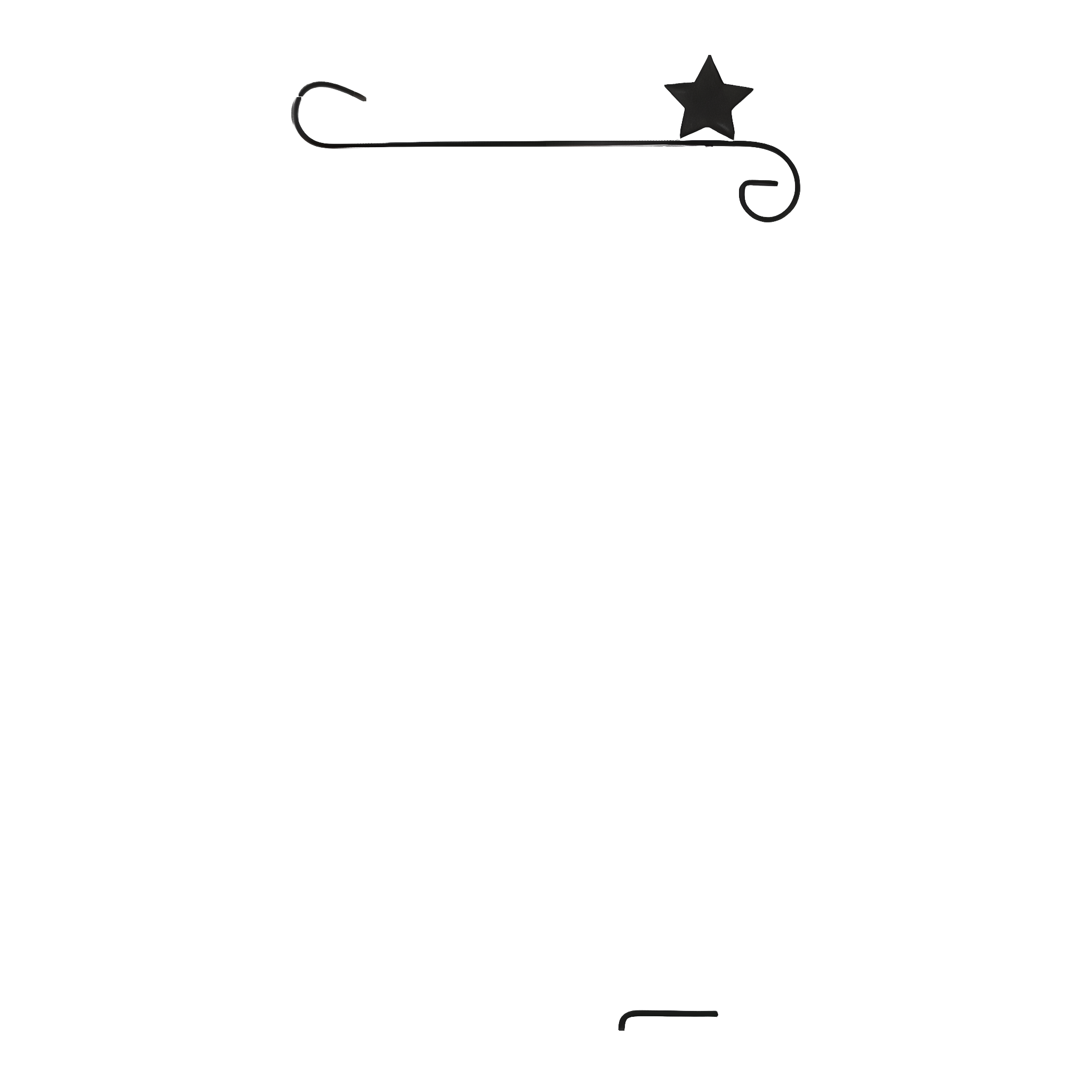 Wrought Iron Star Garden Flag Stand